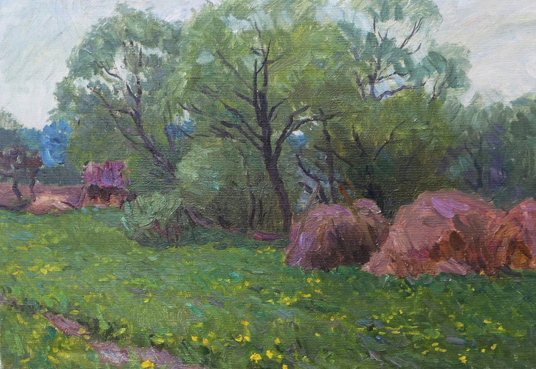 Oil painting River by honored painter Ukrainian Vasyl K. - 7