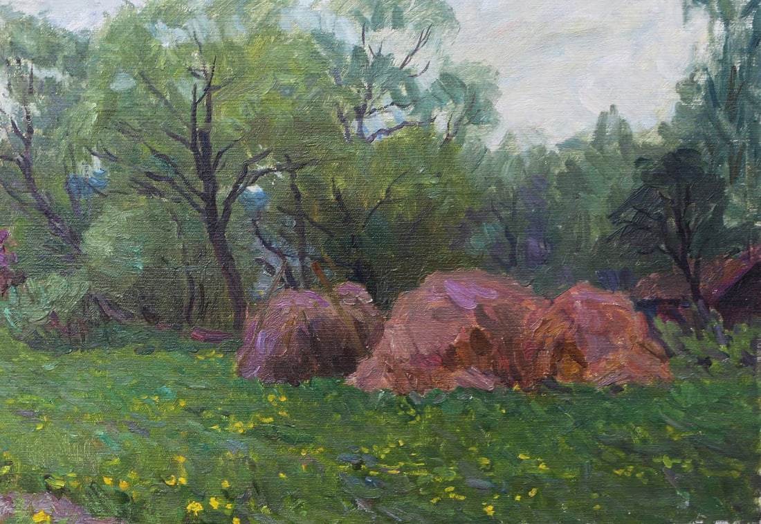 Oil painting River by honored painter Ukrainian Vasyl K. - 8