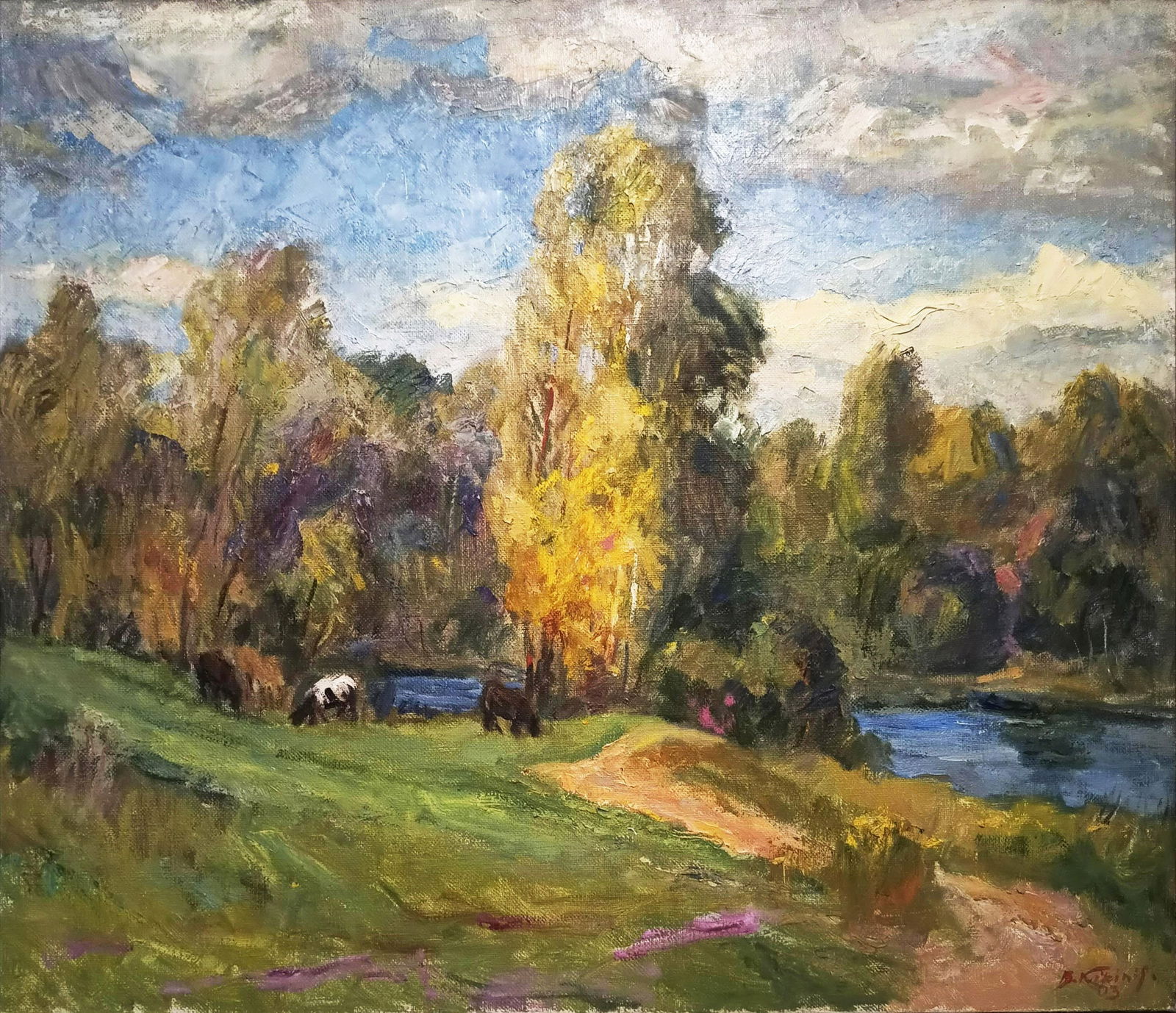 Oil painting Pasture by honored painter Ukrainian Vasyl K. - 3