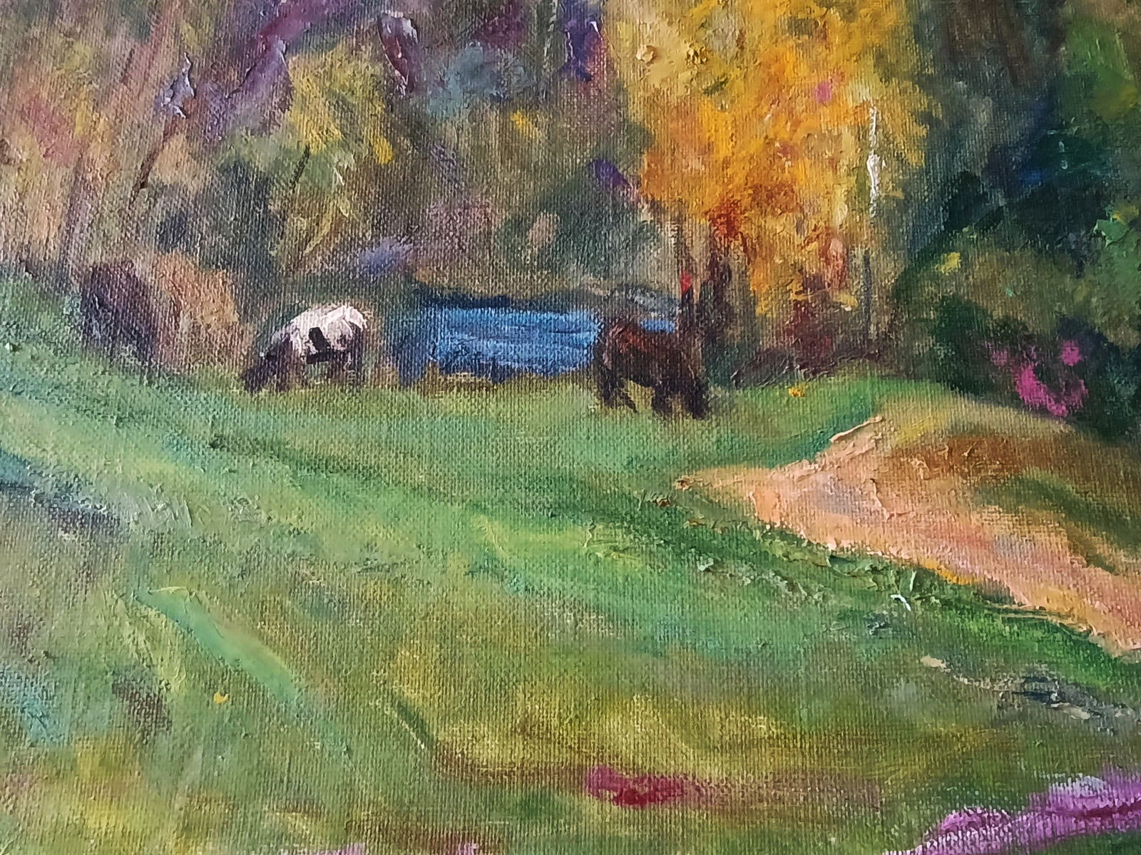 Oil painting Pasture by honored painter Ukrainian Vasyl K. - 7