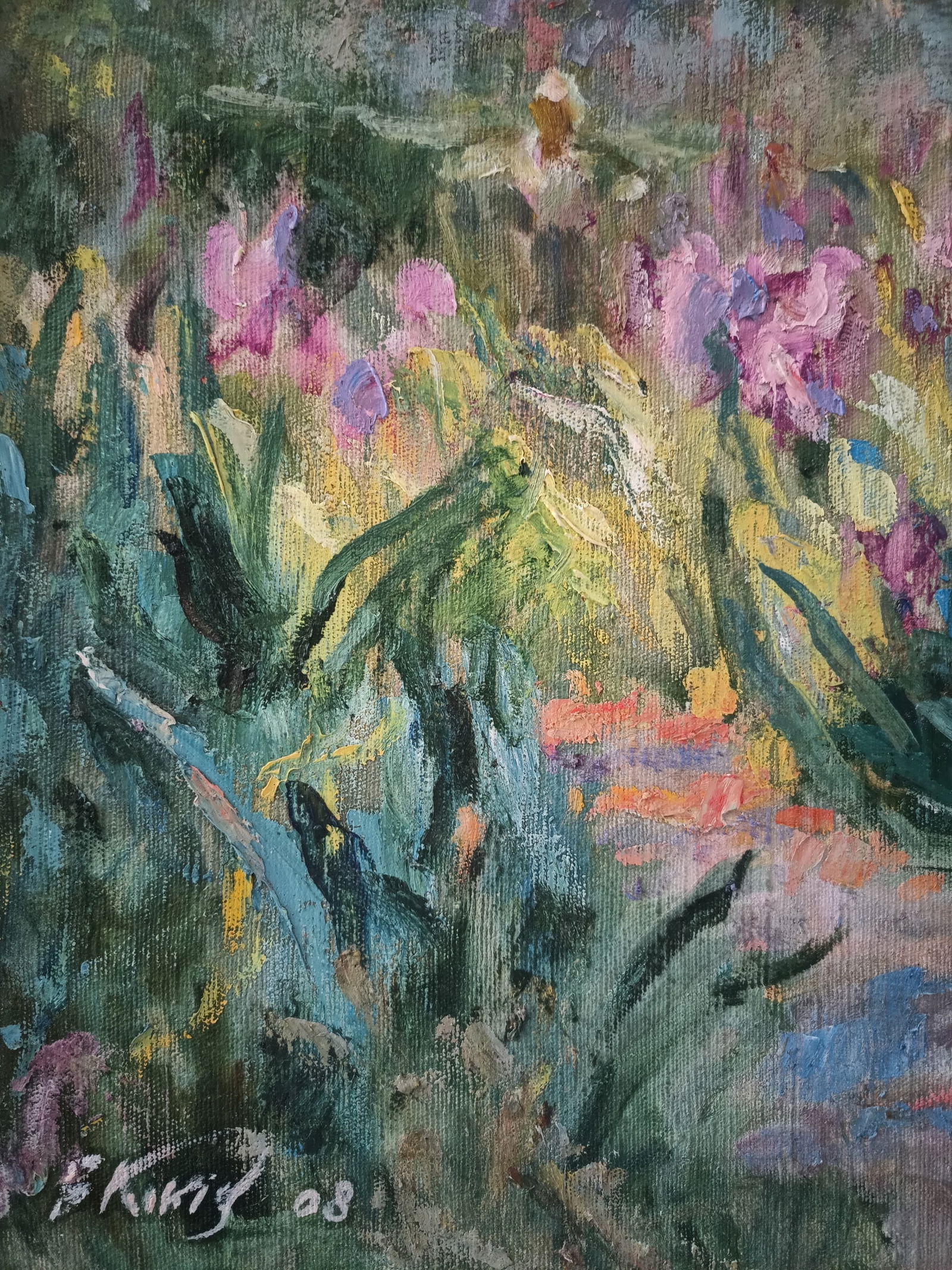 Oil painting Irises by honored painter Ukrainian Vasyl K. - 6