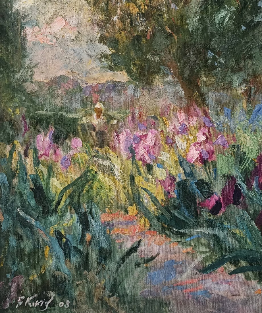 Oil painting Irises by honored painter Ukrainian Vasyl K. - 9