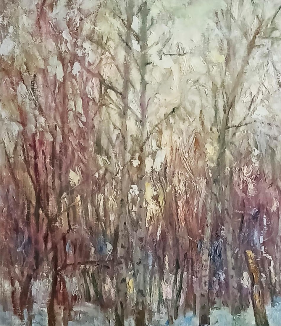 Oil painting Winter by honored painter Ukrainian Vasyl K. - 4