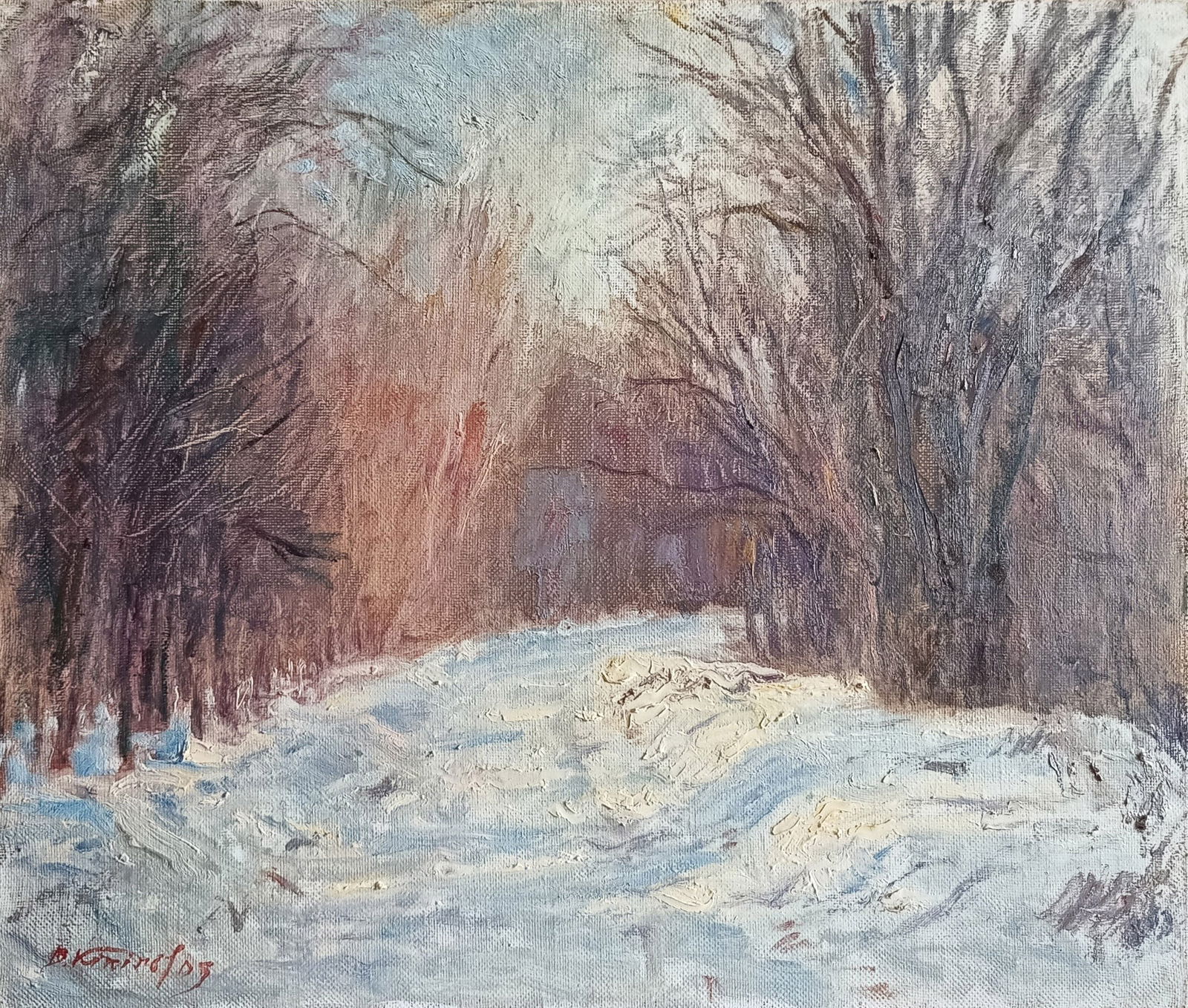 Oil painting Noon by honored painter Ukrainian Vasyl K.: Title: Oil painting Noon by honored painter Ukrainian Vasyl K. Description: 17Kv Painter: Vasyl K. Size: 51x61 cm/ 20.07x24.01 inches Components: oil, canvas Original painting CONDITION: exellent