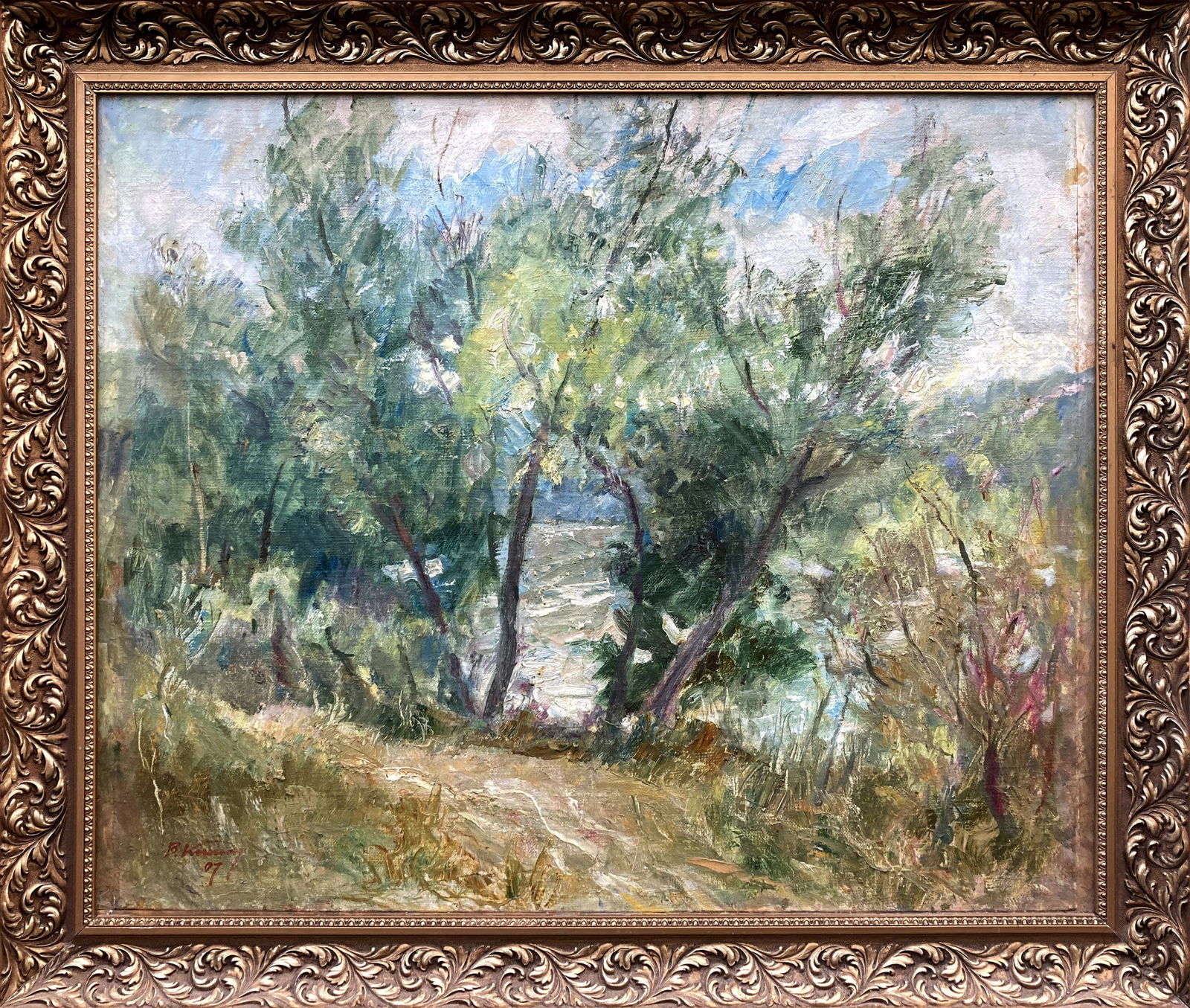 Oil painting Near river by honored painter Ukrainian Vasyl K. (1 of 10)