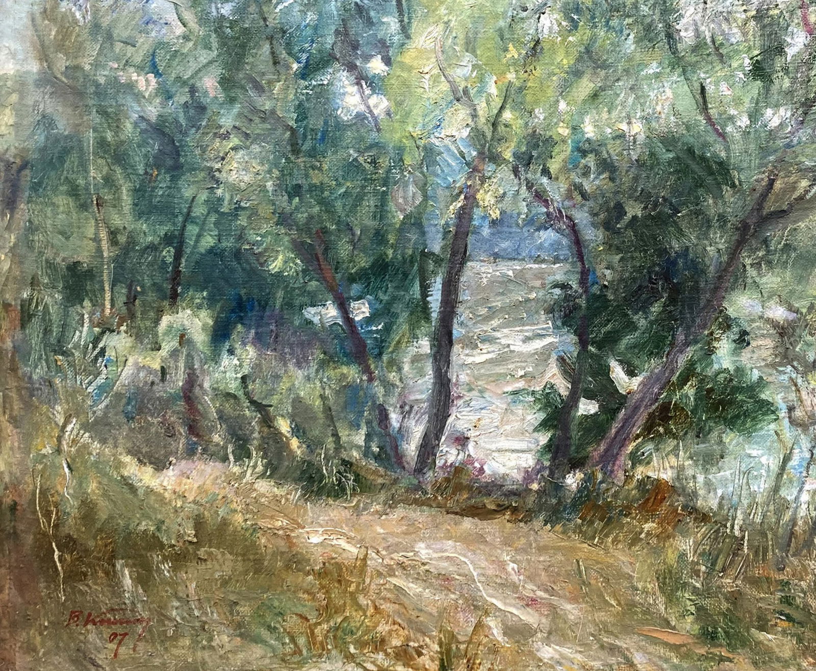 Oil painting Near river by honored painter Ukrainian Vasyl K. - 7