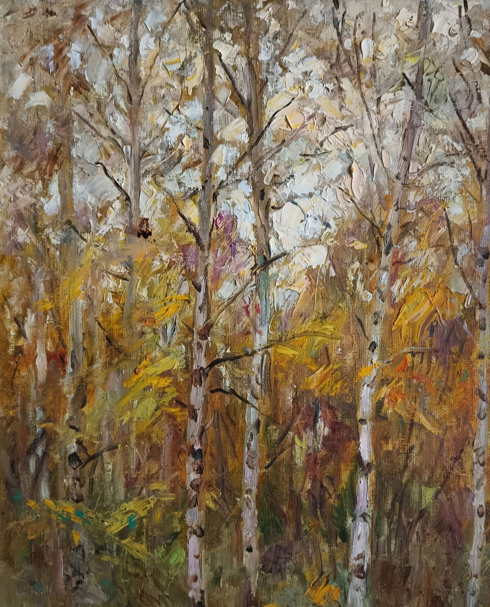 Oil painting Trees by honored painter Ukrainian Vasyl K. - 4