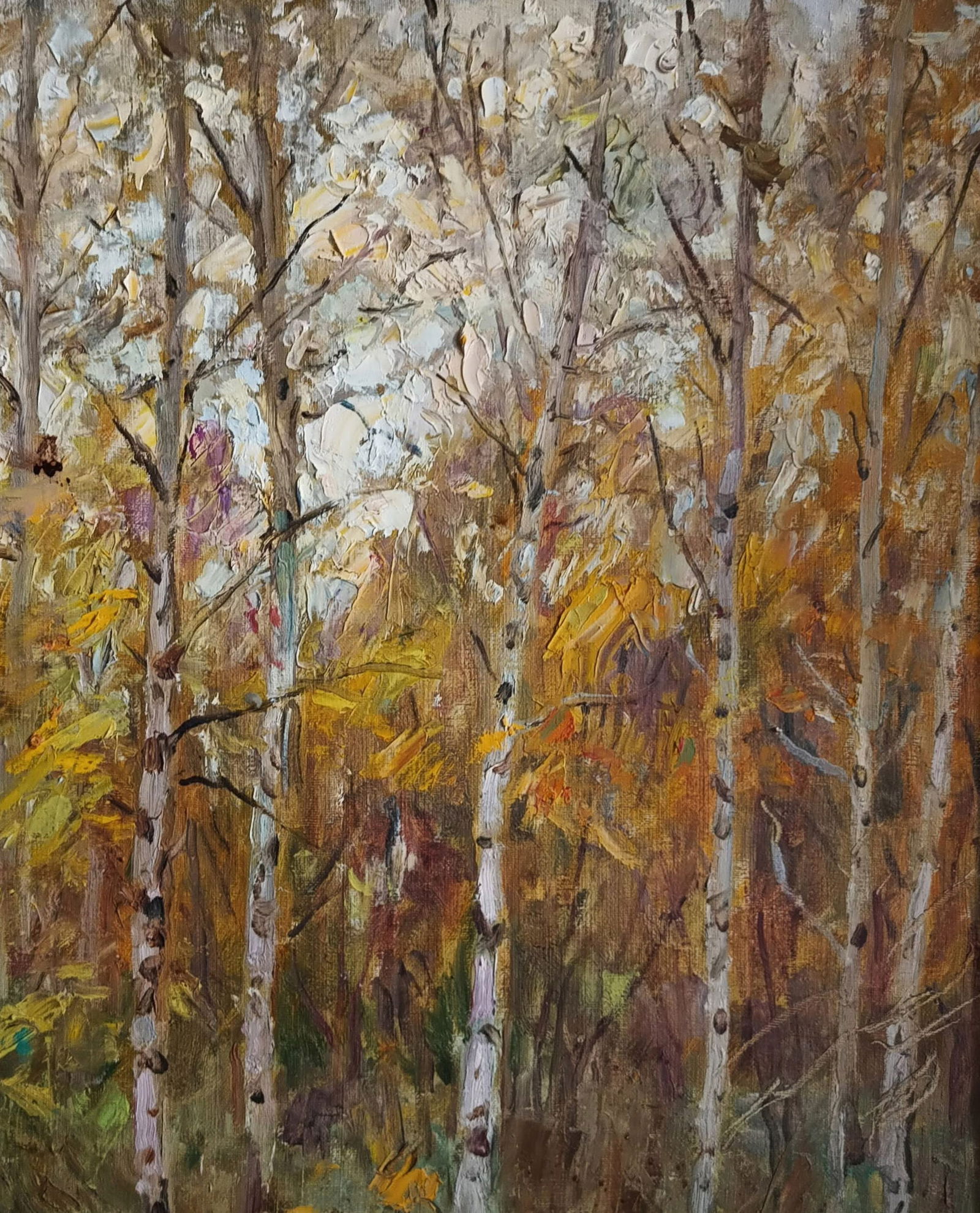 Oil painting Trees by honored painter Ukrainian Vasyl K. - 5