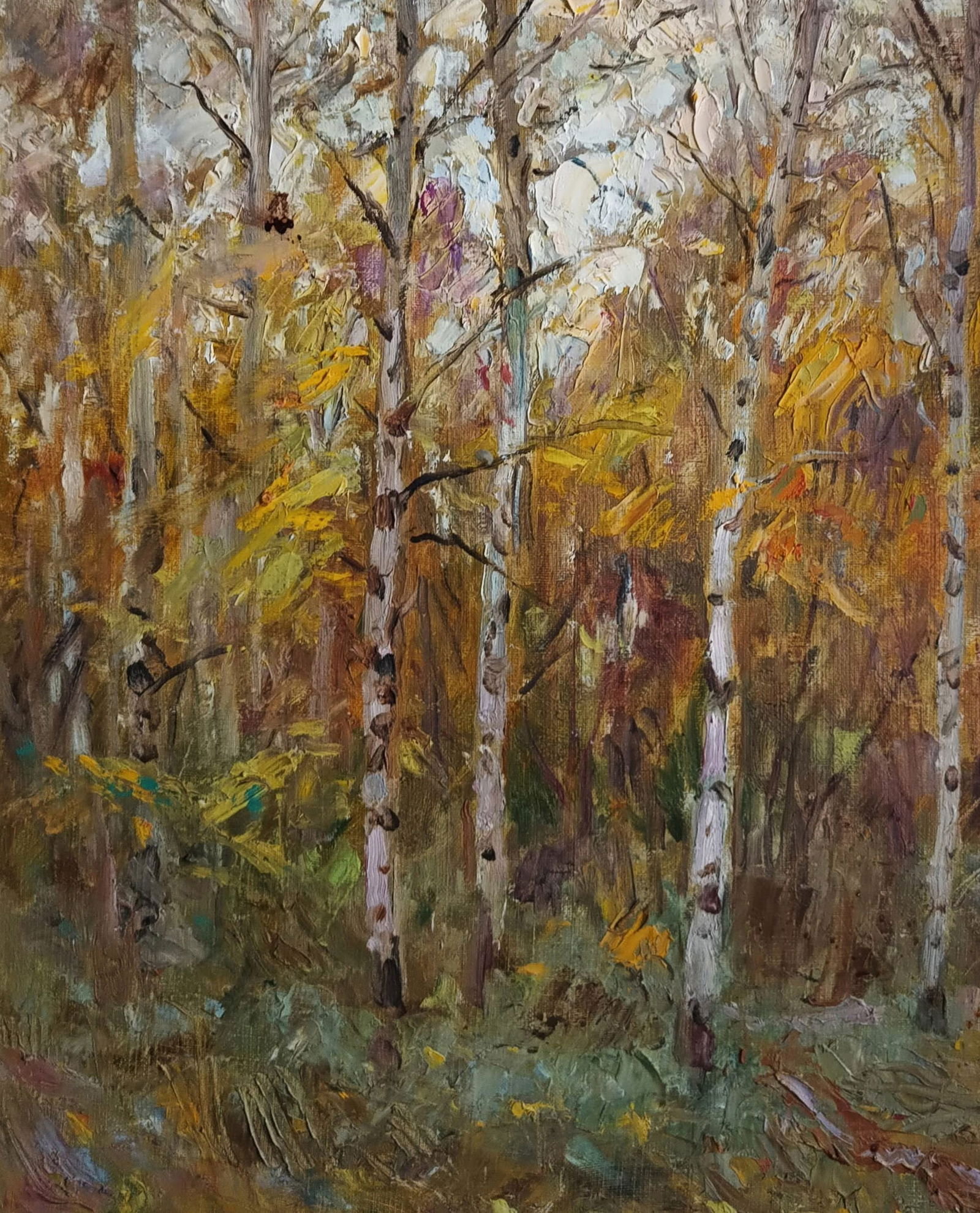 Oil painting Trees by honored painter Ukrainian Vasyl K. - 6