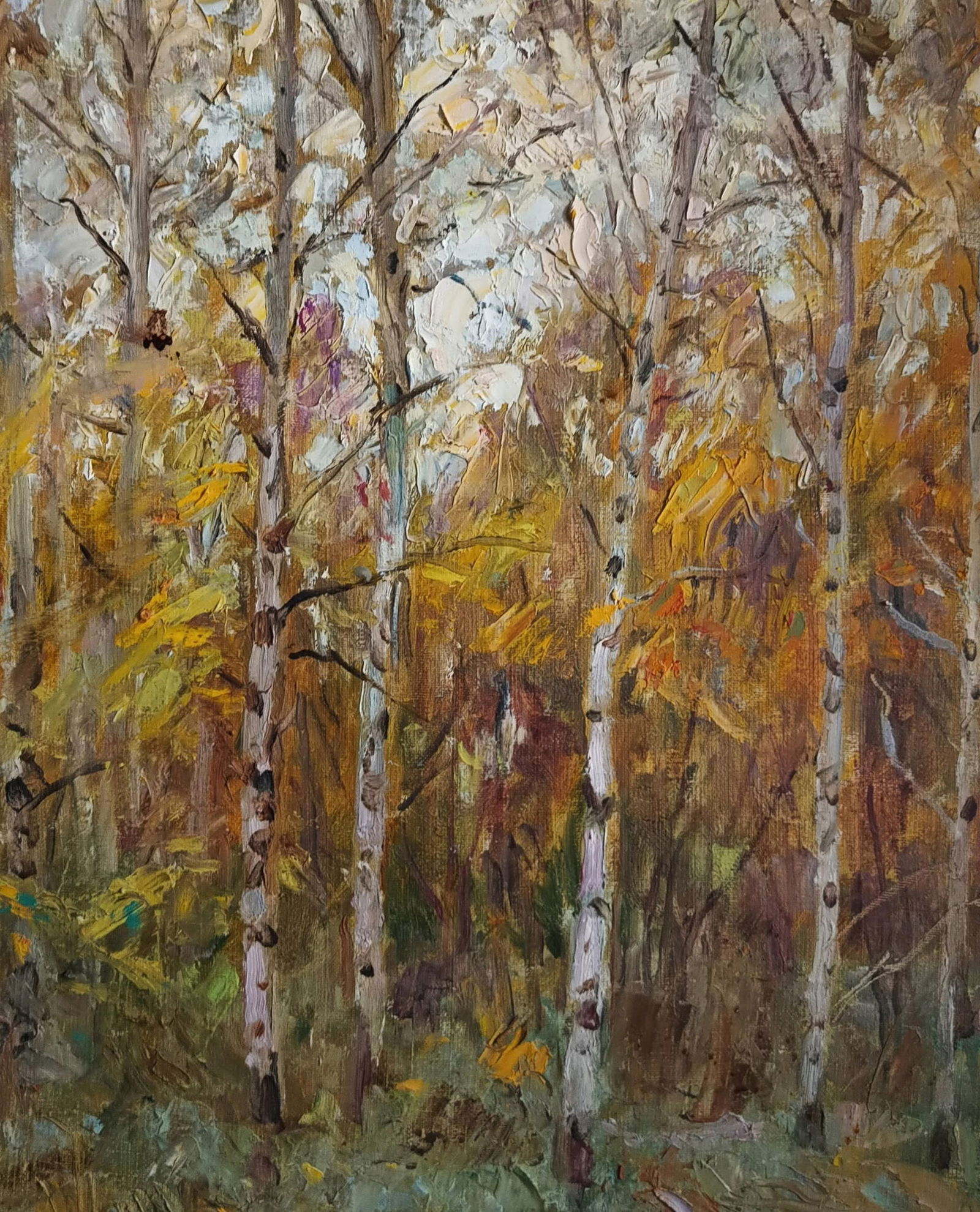 Oil painting Trees by honored painter Ukrainian Vasyl K. - 8