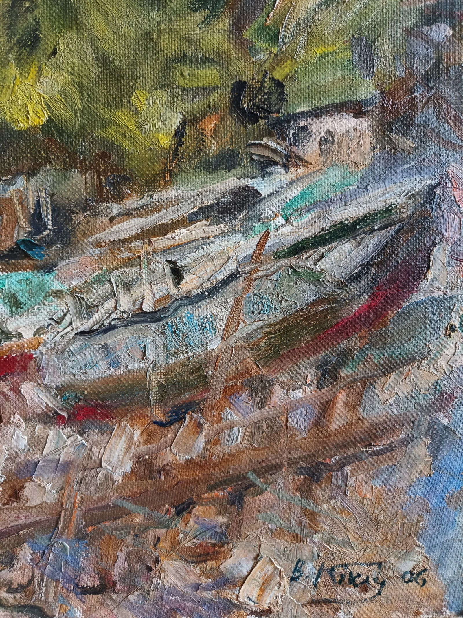 Oil painting Houses by honored painter Ukrainian Vasyl K. - 10