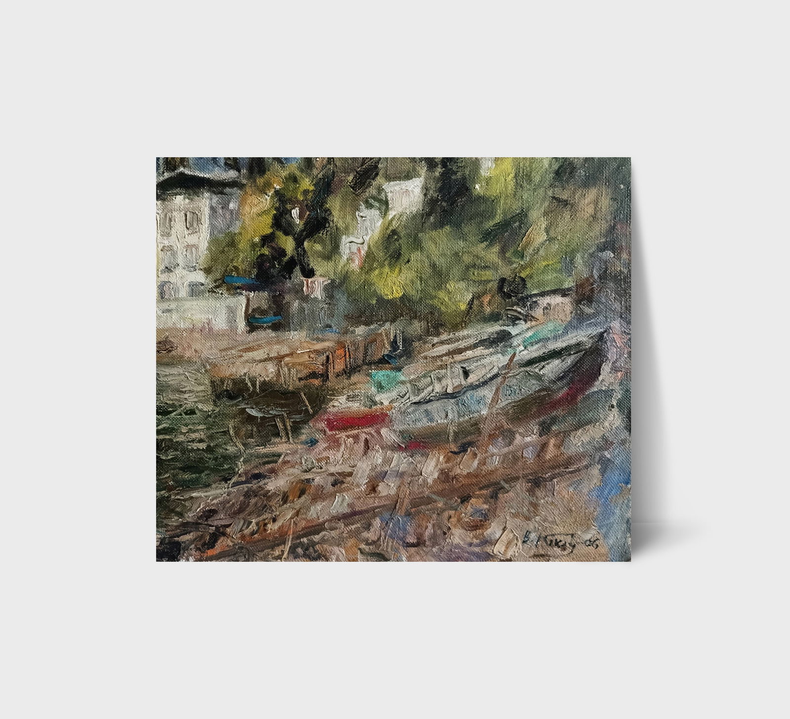 Oil painting Houses by honored painter Ukrainian Vasyl K. - 2