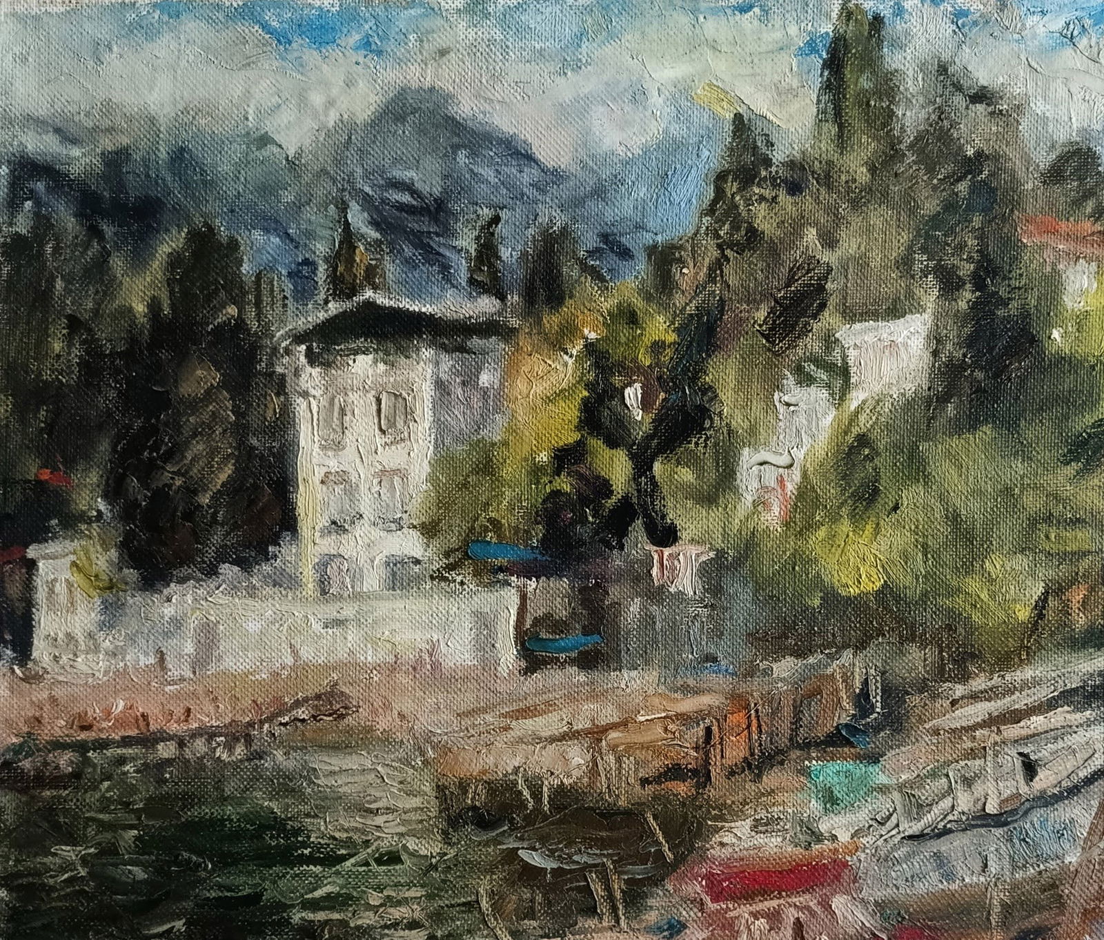 Oil painting Houses by honored painter Ukrainian Vasyl K. - 4