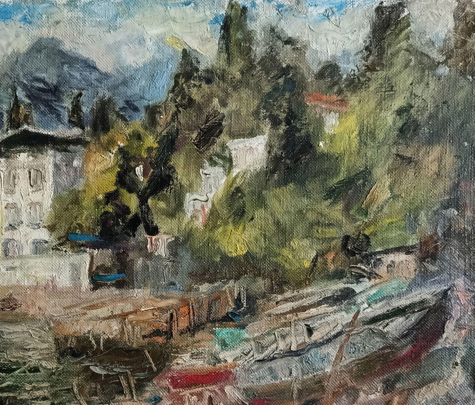 Oil painting Houses by honored painter Ukrainian Vasyl K. - 5