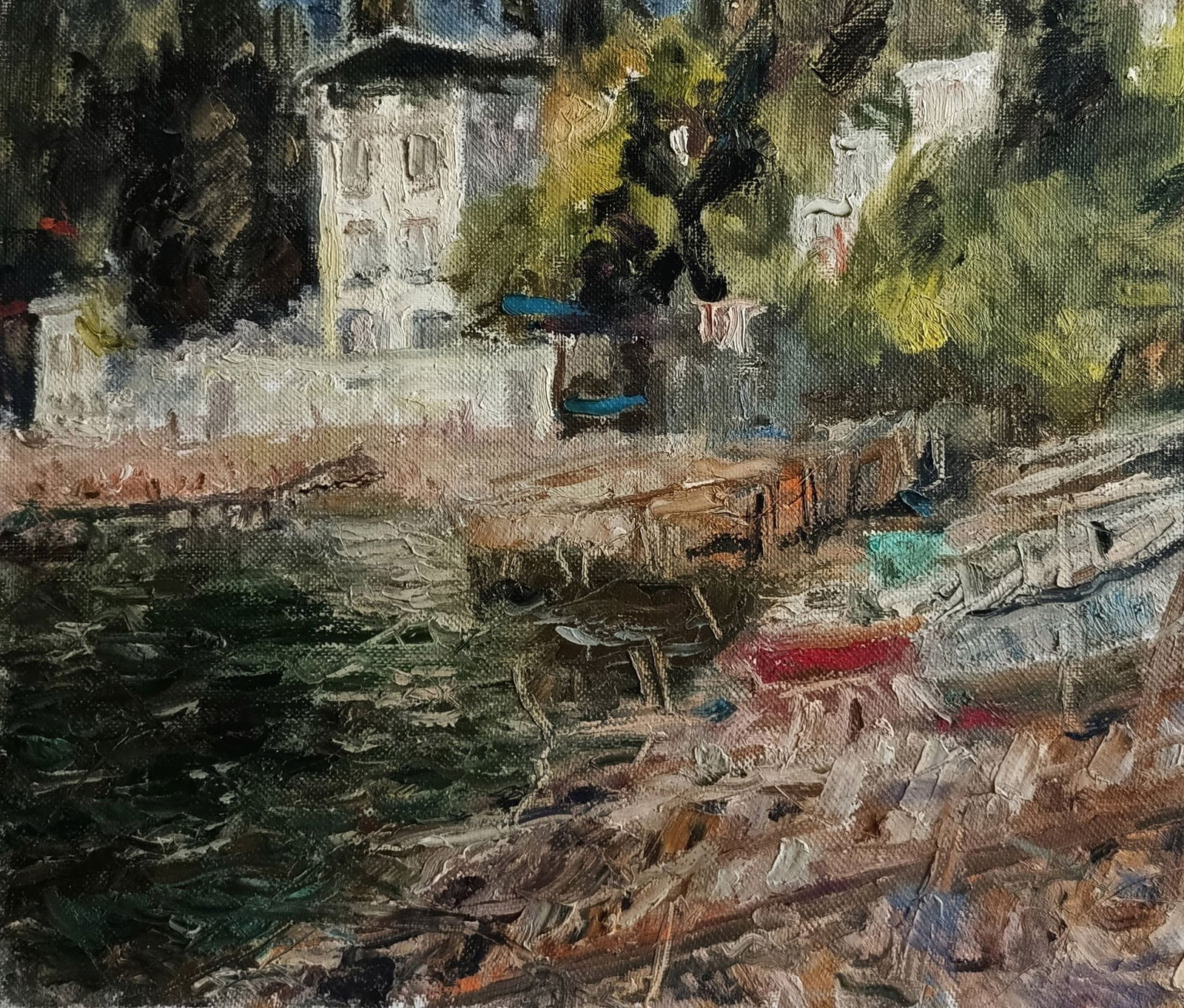 Oil painting Houses by honored painter Ukrainian Vasyl K. - 6