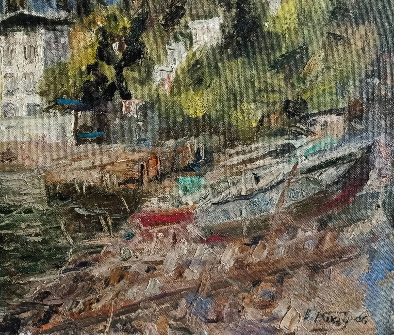 Oil painting Houses by honored painter Ukrainian Vasyl K. - 7