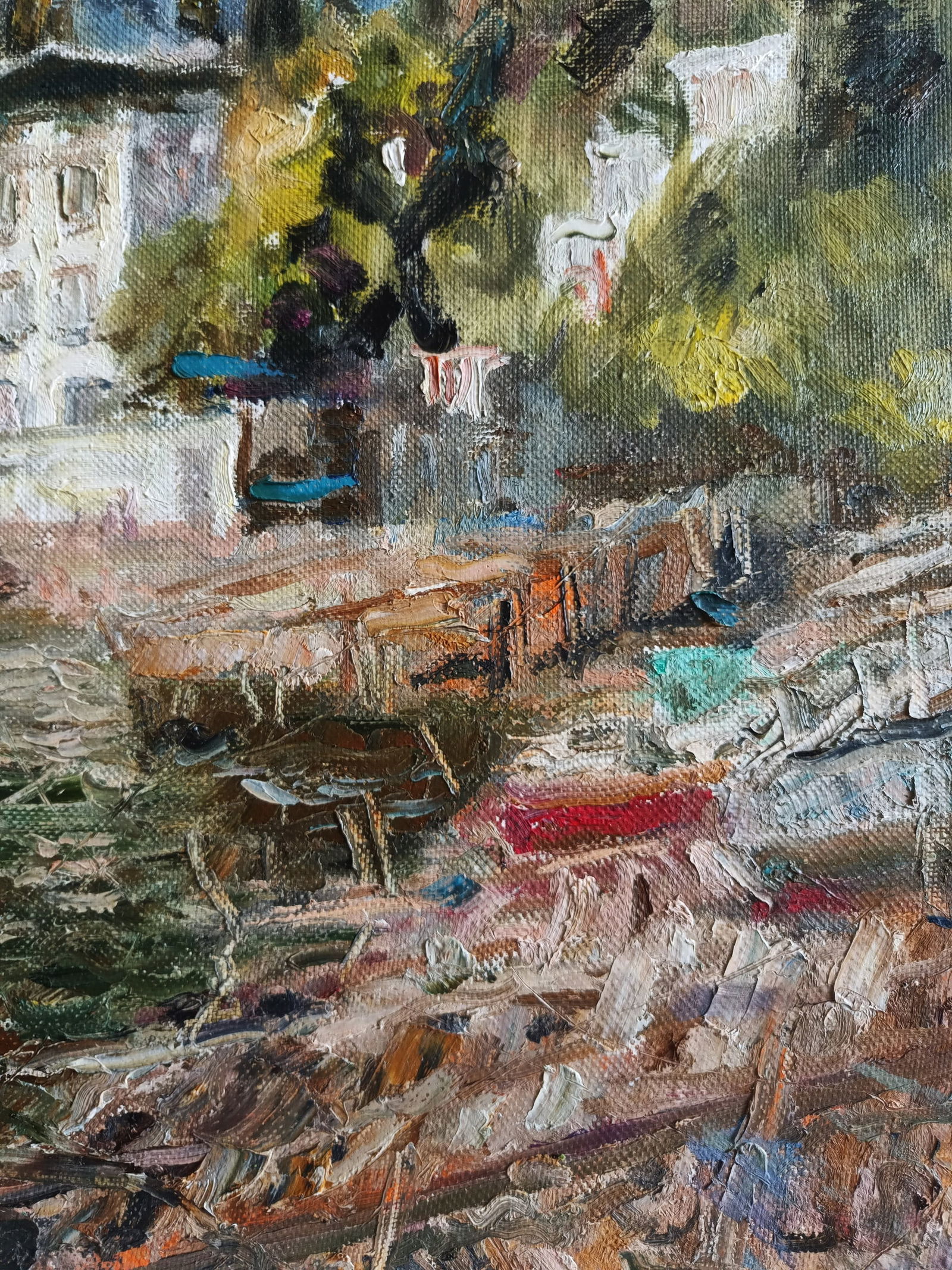 Oil painting Houses by honored painter Ukrainian Vasyl K. - 9