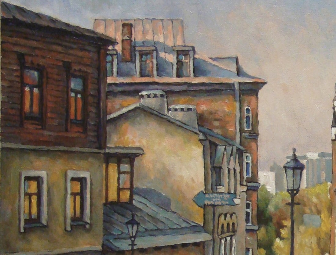 Oil painting Andreevsky Descent. Autumn. Morning Valerii B - 2