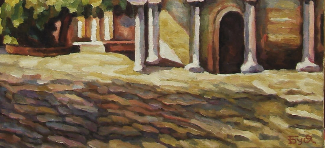 Oil painting Bachkovsky Monastery. Bulgaria Valerii B - 4