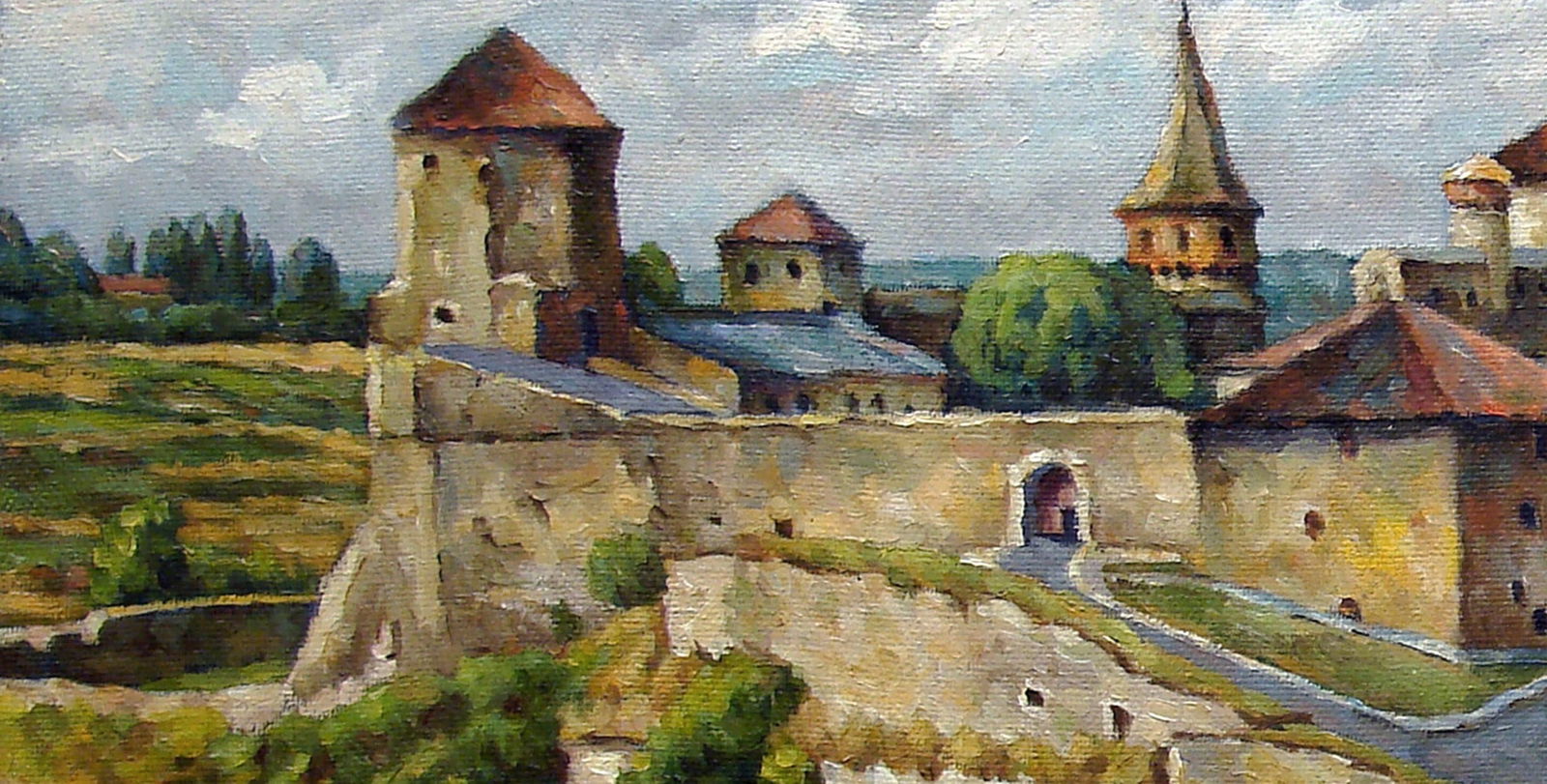 Oil painting Old fortress, Kamianets-Podilskyi Valerii B - 2