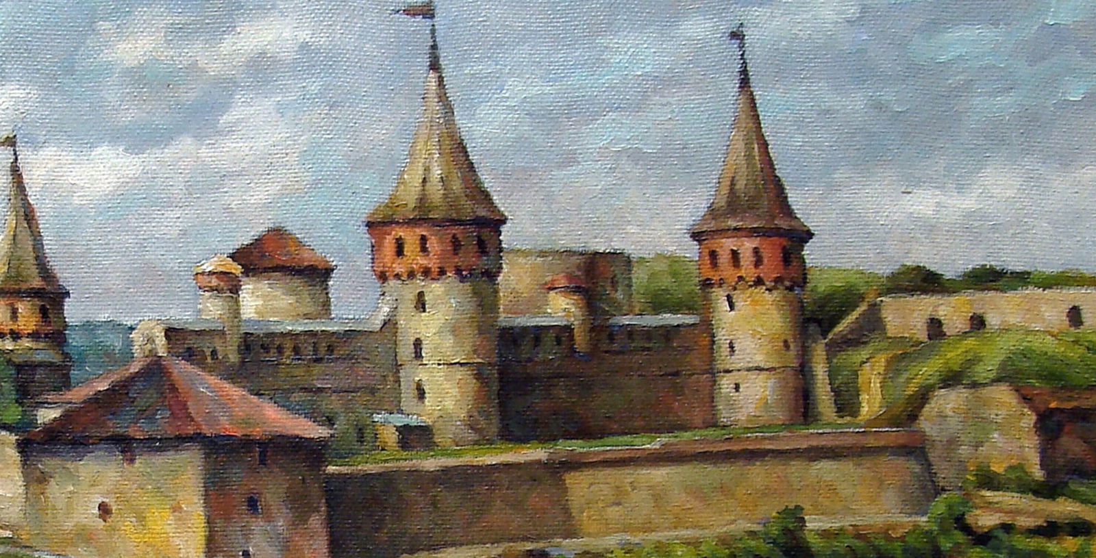 Oil painting Old fortress, Kamianets-Podilskyi Valerii B - 5