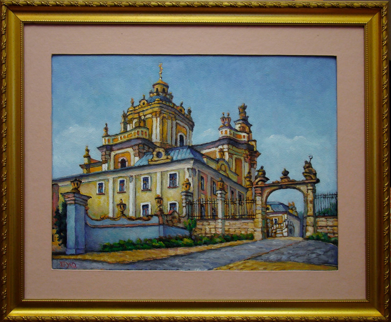 Oil painting St. George's Cathedral, Lviv Valerii B: Title: Oil painting St. George's Cathedral, Lviv Valerii B Description: 17Butk Painter: Valerii B Size: 30x40 cm/11,81x15,75 inches Components: oil, canvas Original painting from our collection ERA: S