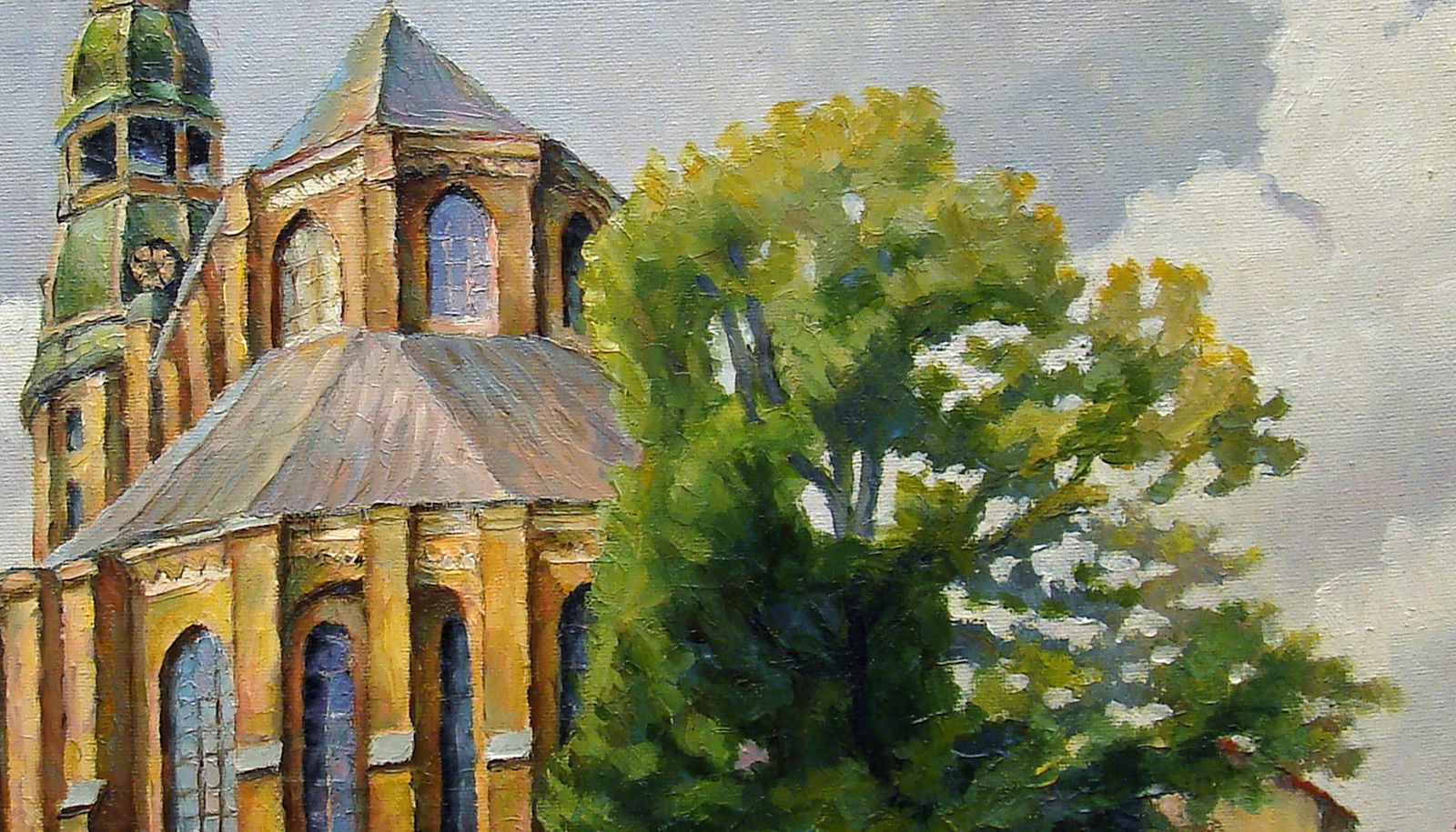 Oil painting Church of St. Peter, Riga, Old Town Valerii B - 2