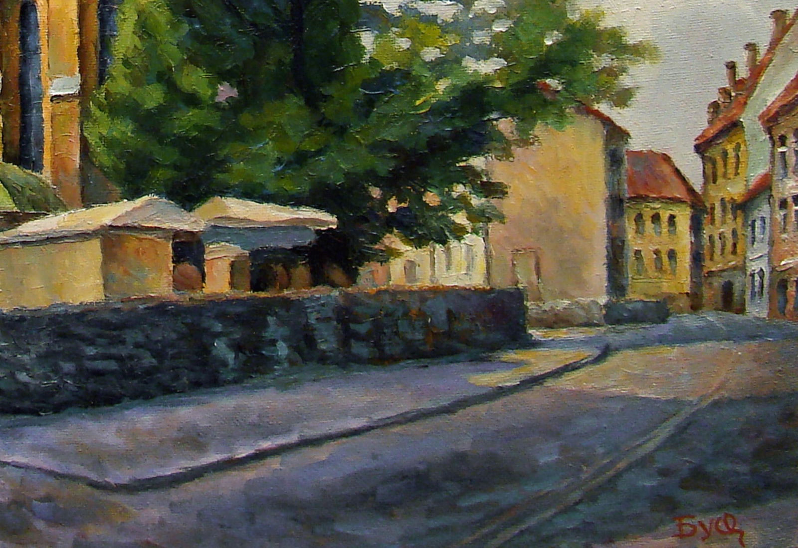Oil painting Church of St. Peter, Riga, Old Town Valerii B - 3