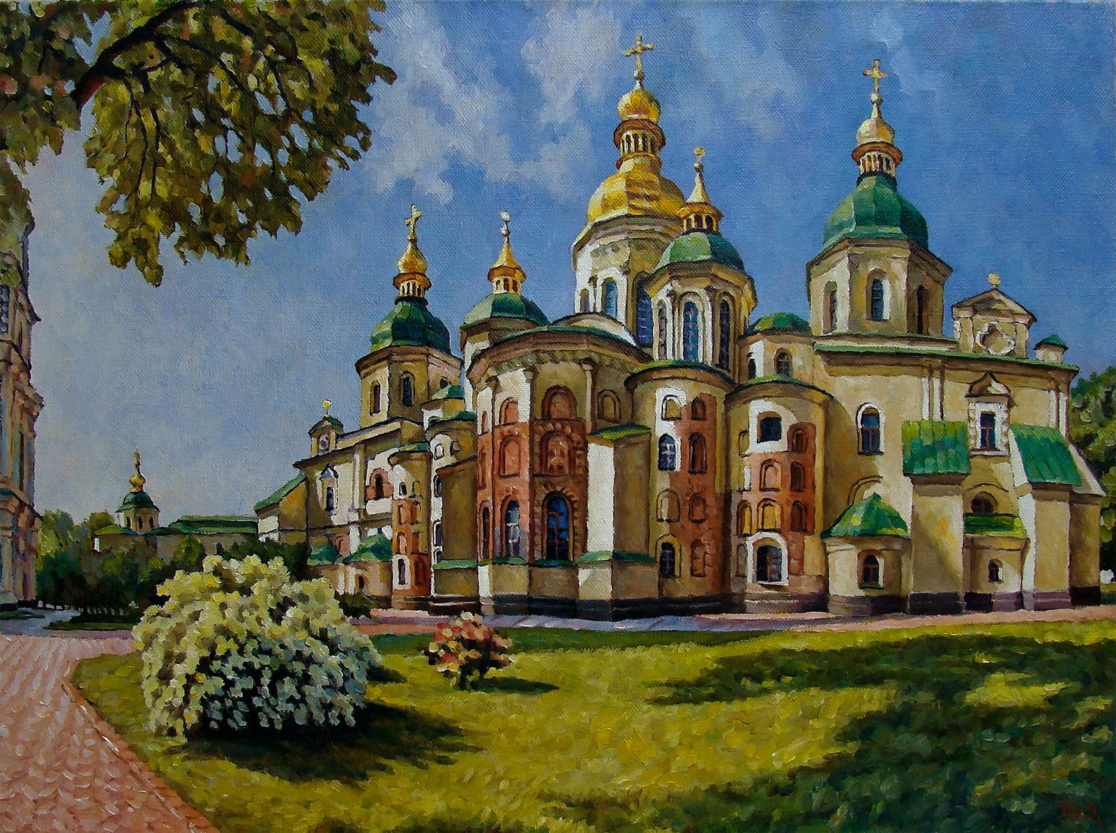 Oil painting Sophia Cathedral Valerii B: Title: Oil painting Sophia Cathedral Valerii B Description: 26Butk Painter: Valerii B Size: 45x55 cm/17,71x21,65 inches Components: oil, canvas Original painting from our collection ERA: Short