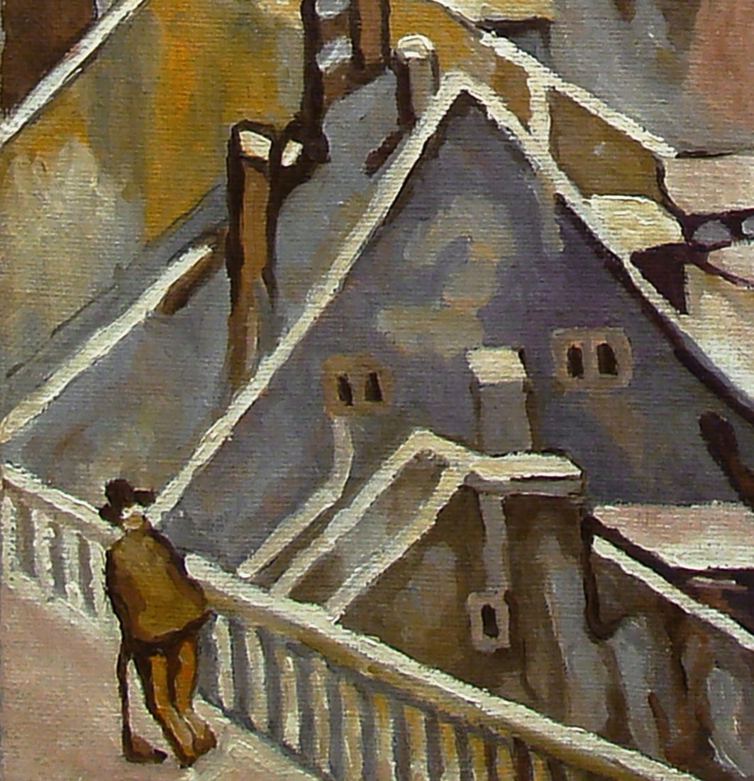Oil painting Old Fribourg, Switzerland Valerii B - 3