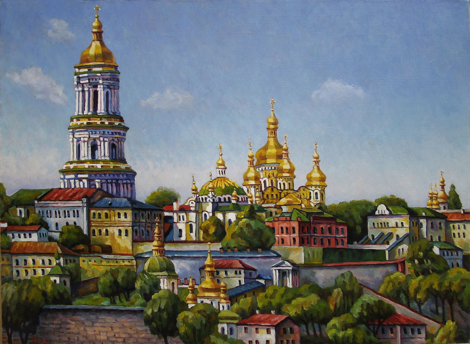 Oil painting Kiev-Pechersk Lavra 2 Valerii B: Title: Oil painting Kiev-Pechersk Lavra 2 Valerii B Description: 43Butk Painter: Valerii B Size: 40x55 cm/15,75x21,65 inches Components: oil, canvas Original painting from our collection ERA: Short in