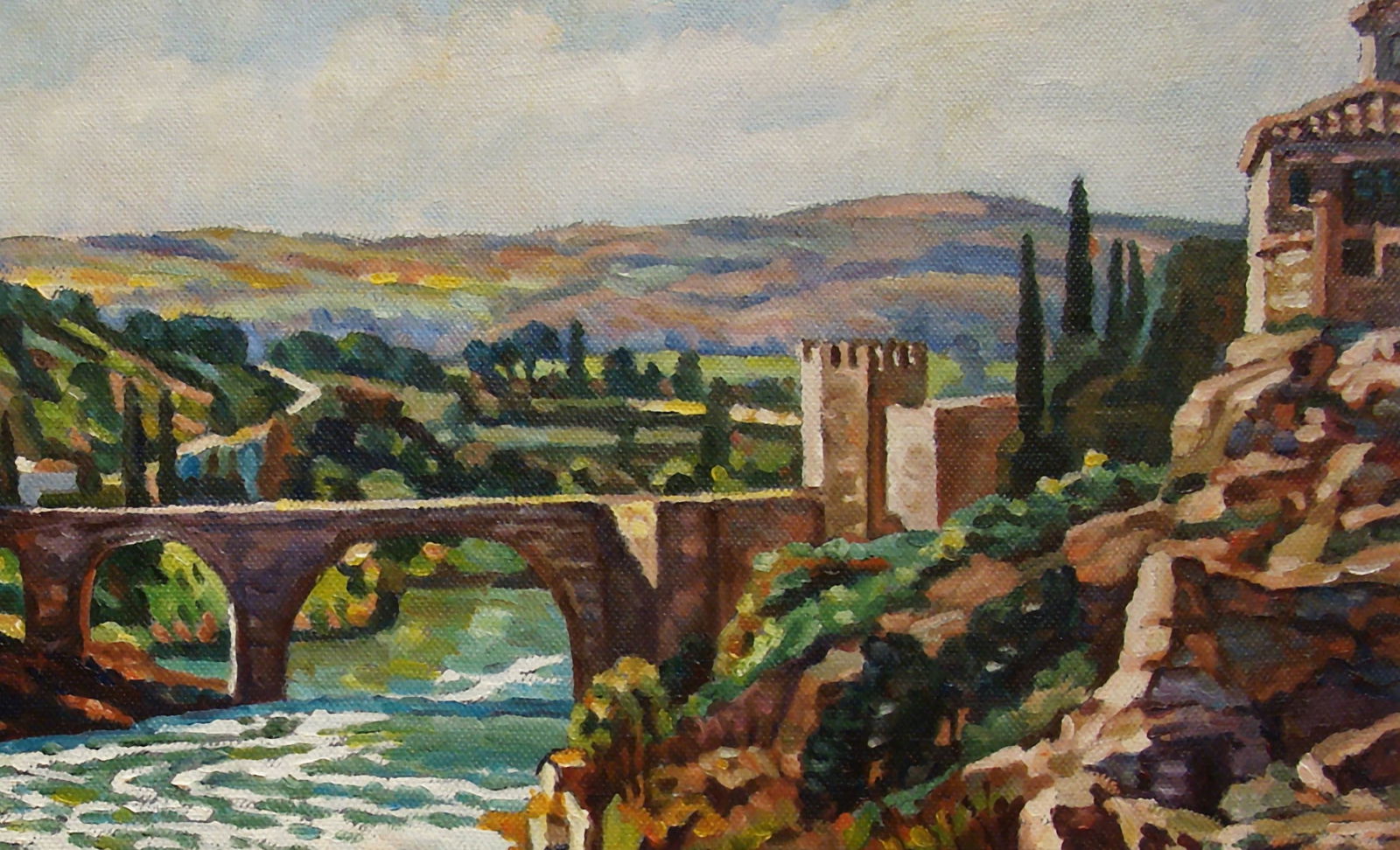 Oil painting Bridge in Toledo, Spain Valerii B - 2