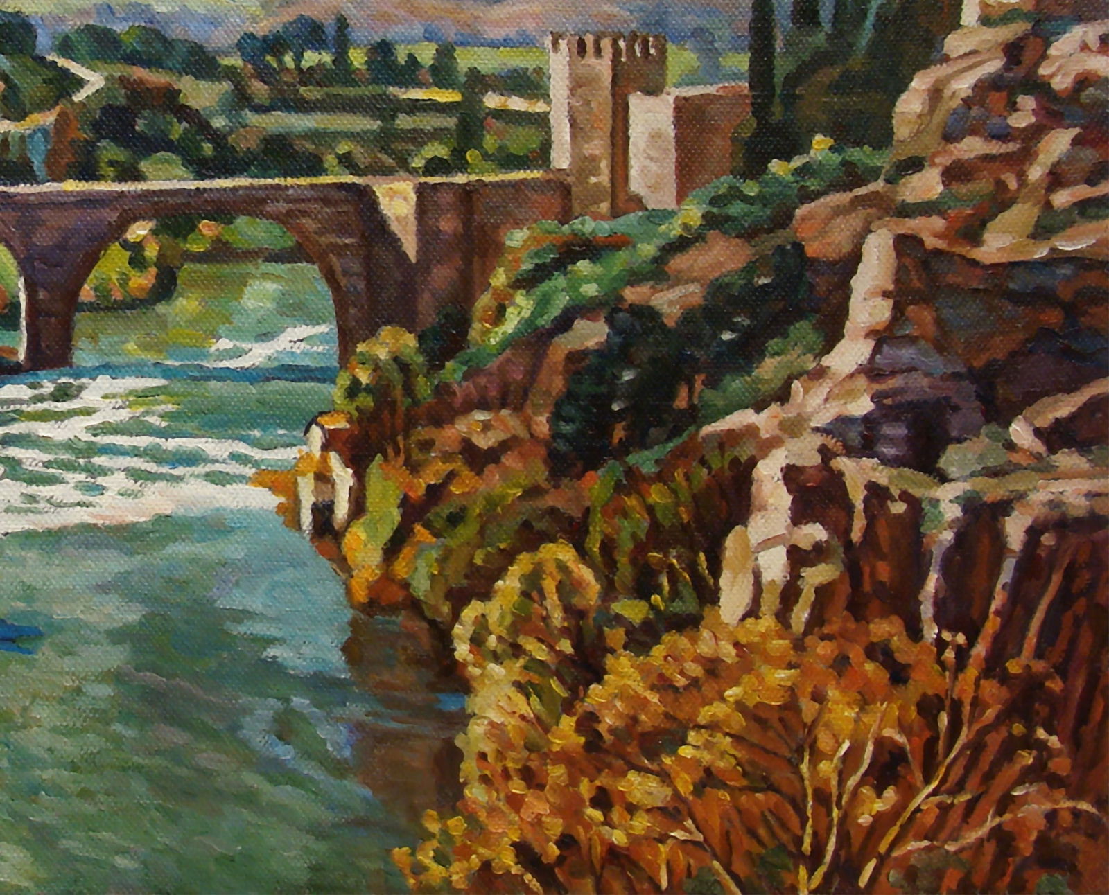 Oil painting Bridge in Toledo, Spain Valerii B - 3