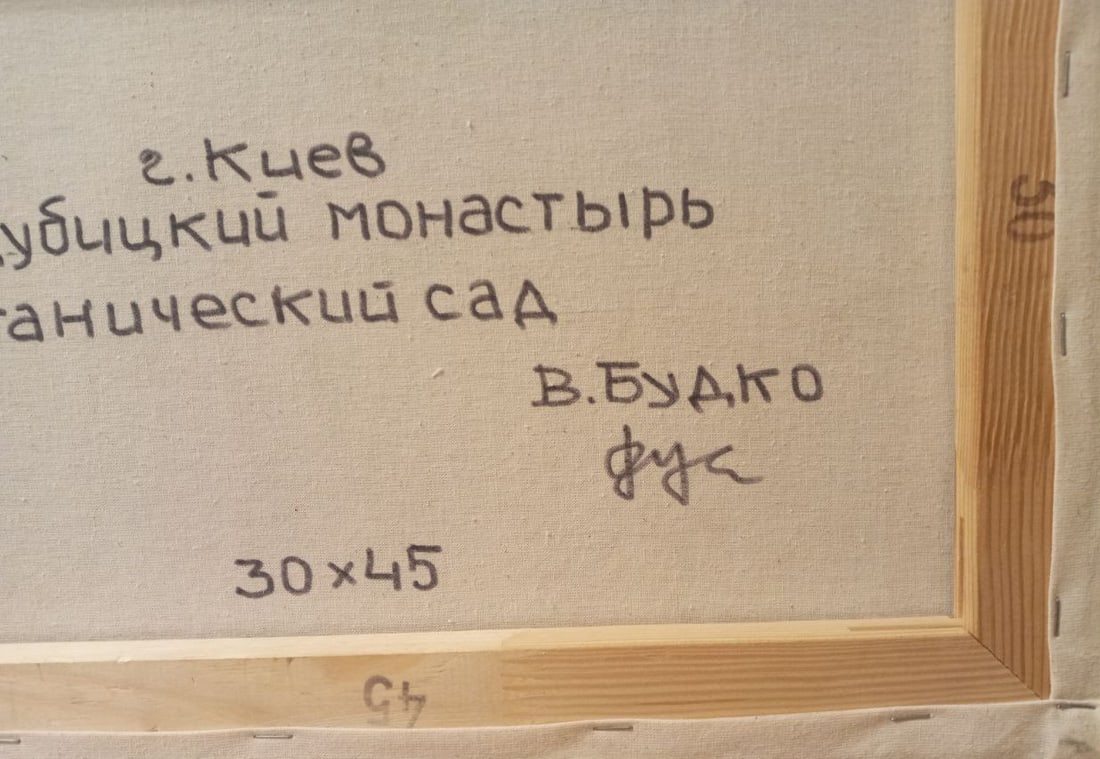 Oil painting M. Kyiv. View of the Dnipro River and Vydubytskyi Monastery Valerii B - 2