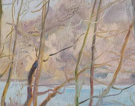 Oil painting Winter day Oleksandr Oleksandrovich Nazarenko - 5