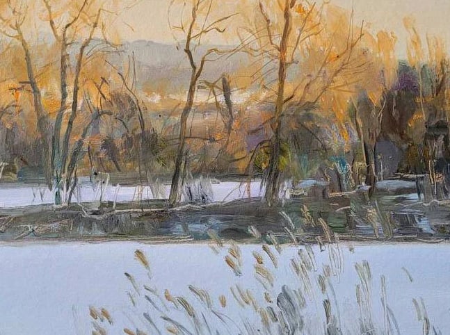 Oil painting sunset. Winter Oleksandr Oleksandrovich Nazarenko - 5