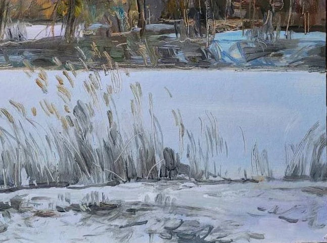 Oil painting sunset. Winter Oleksandr Oleksandrovich Nazarenko - 9