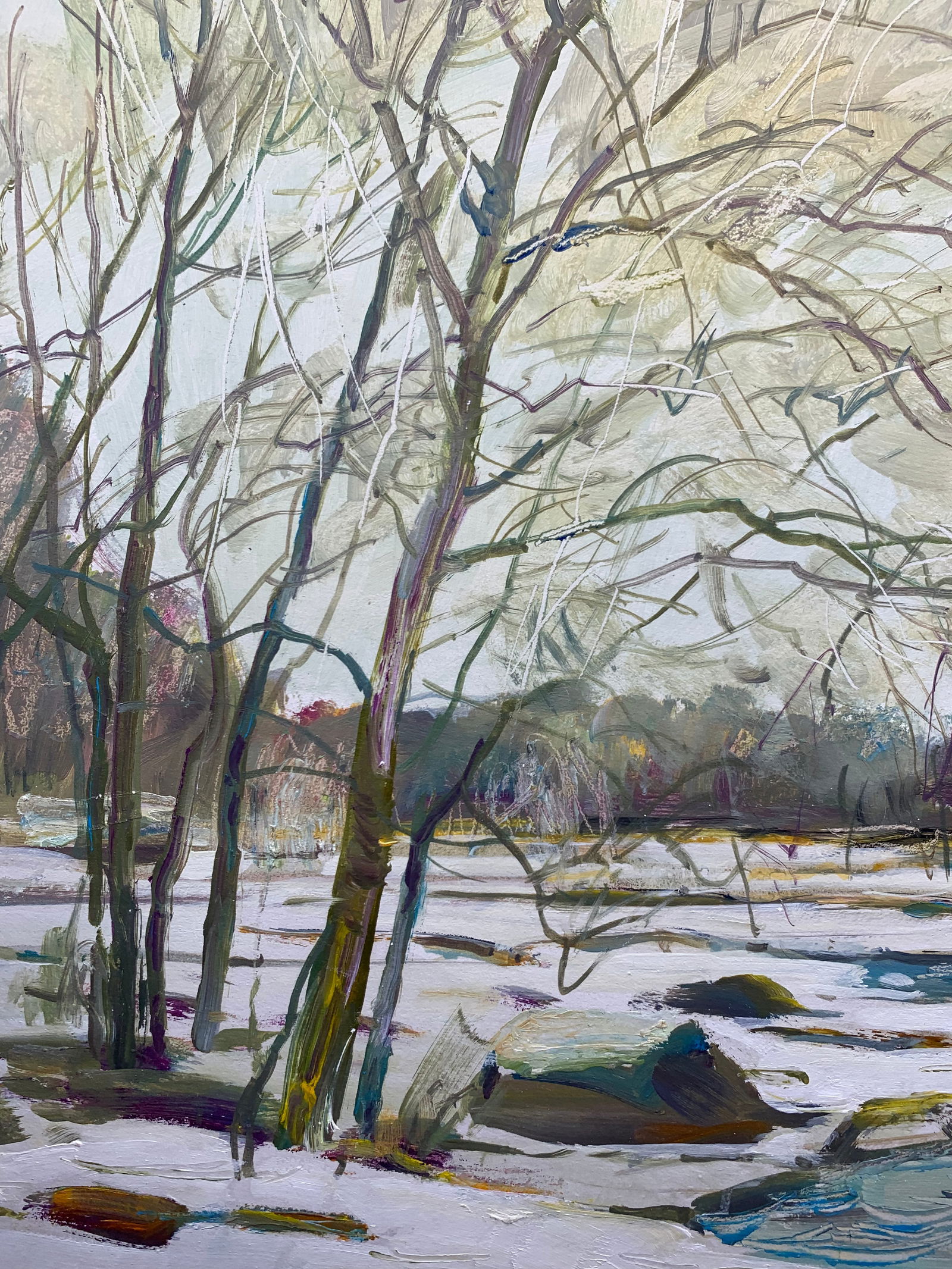 Oil painting Rapids on the Bug River Oleksandr Oleksandrovich Nazarenko - 4