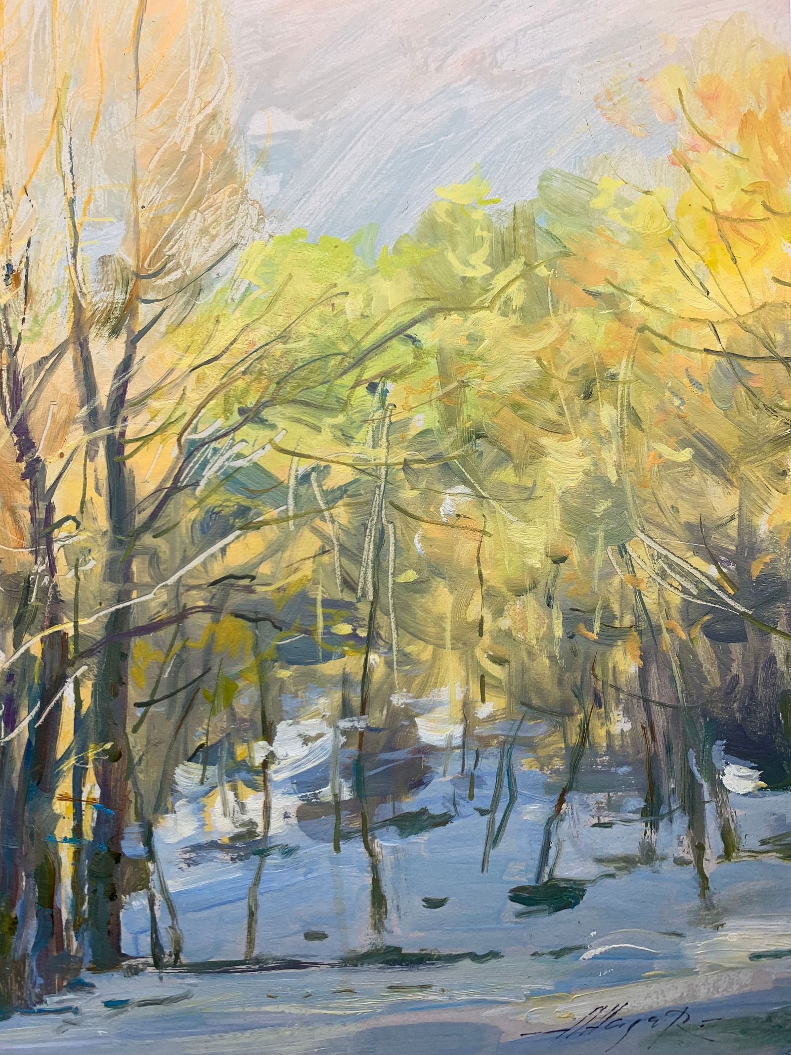 Oil painting Freezing day Oleksandr Oleksandrovich Nazarenko - 10