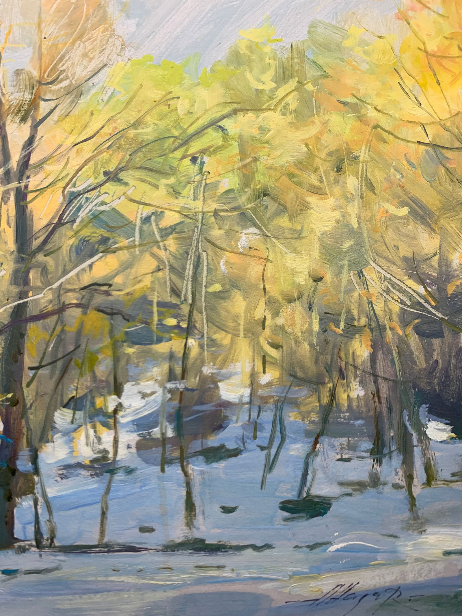 Oil painting Freezing day Oleksandr Oleksandrovich Nazarenko - 11