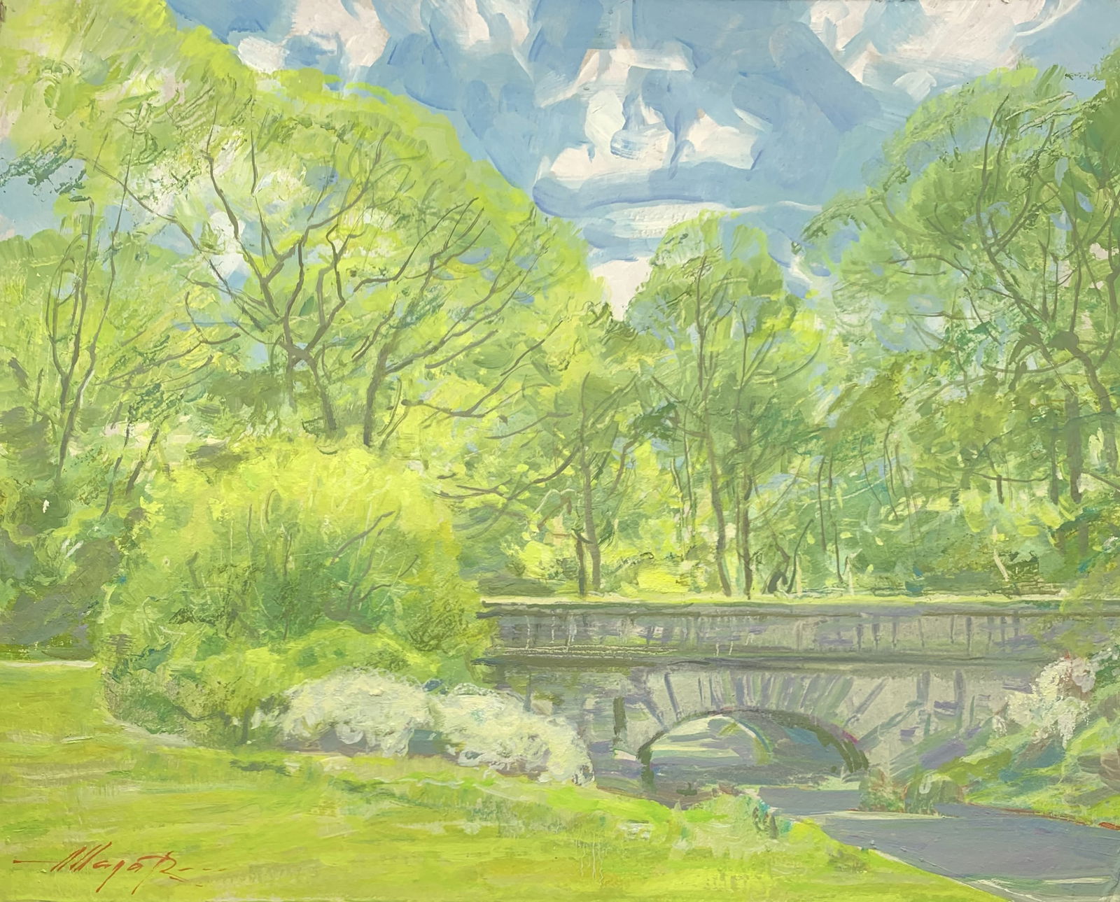 Oil painting May Oleksandr Oleksandrovich Nazarenko: Title: Oil painting May Oleksandr Oleksandrovich Nazarenko Description: 62D Painter: Oleksandr Nazarenko Size: 40x50 cm/15,74x19,68 inches Components: Oil, cardboard Original painting from our collect