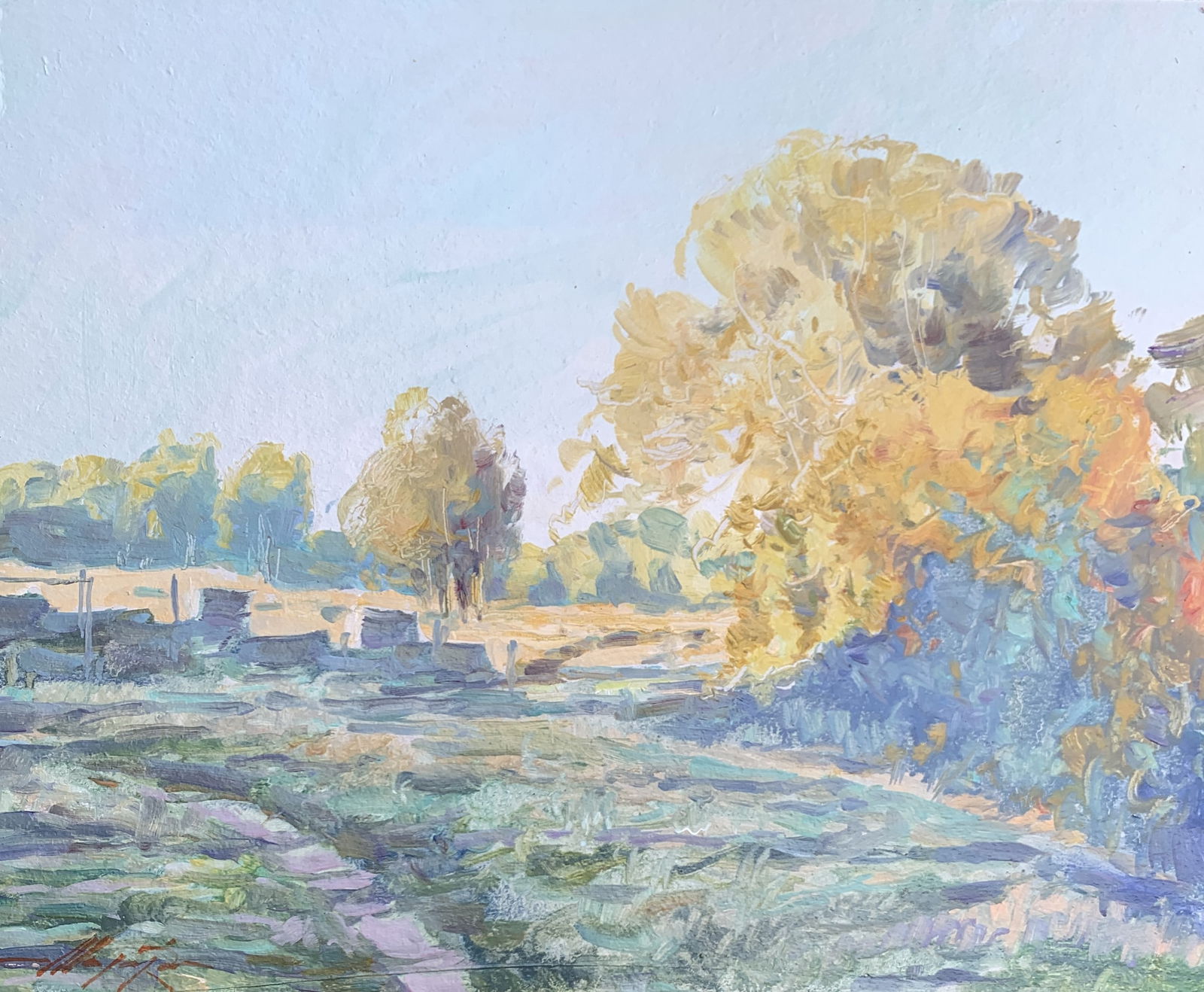 Oil painting Evening Oleksandr Oleksandrovich Nazarenko: Title: Oil painting Evening Oleksandr Oleksandrovich Nazarenko Description: 70D Painter: Oleksandr Nazarenko Size: 33x40 cm/12,99x15,75 inches Components: Oil, cardboard Original painting from our col