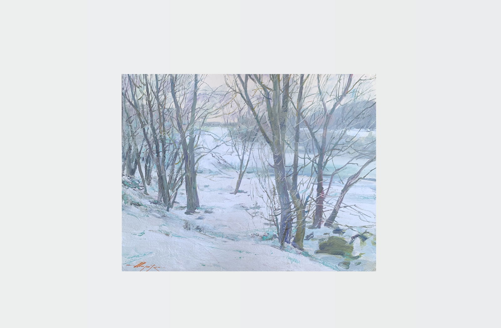 Oil painting Winter forest Oleksandr Oleksandrovich Nazarenko - 2