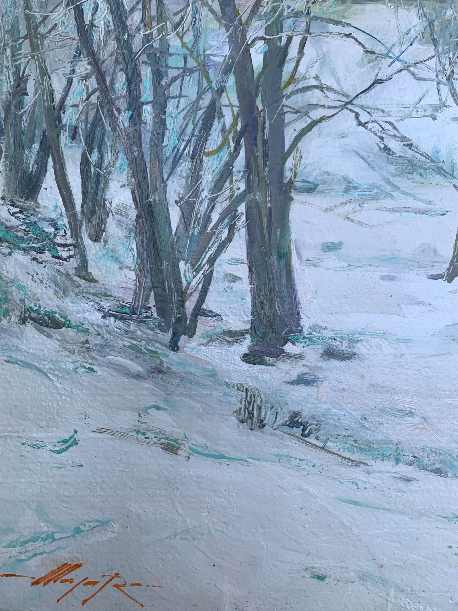 Oil painting Winter forest Oleksandr Oleksandrovich Nazarenko - 5