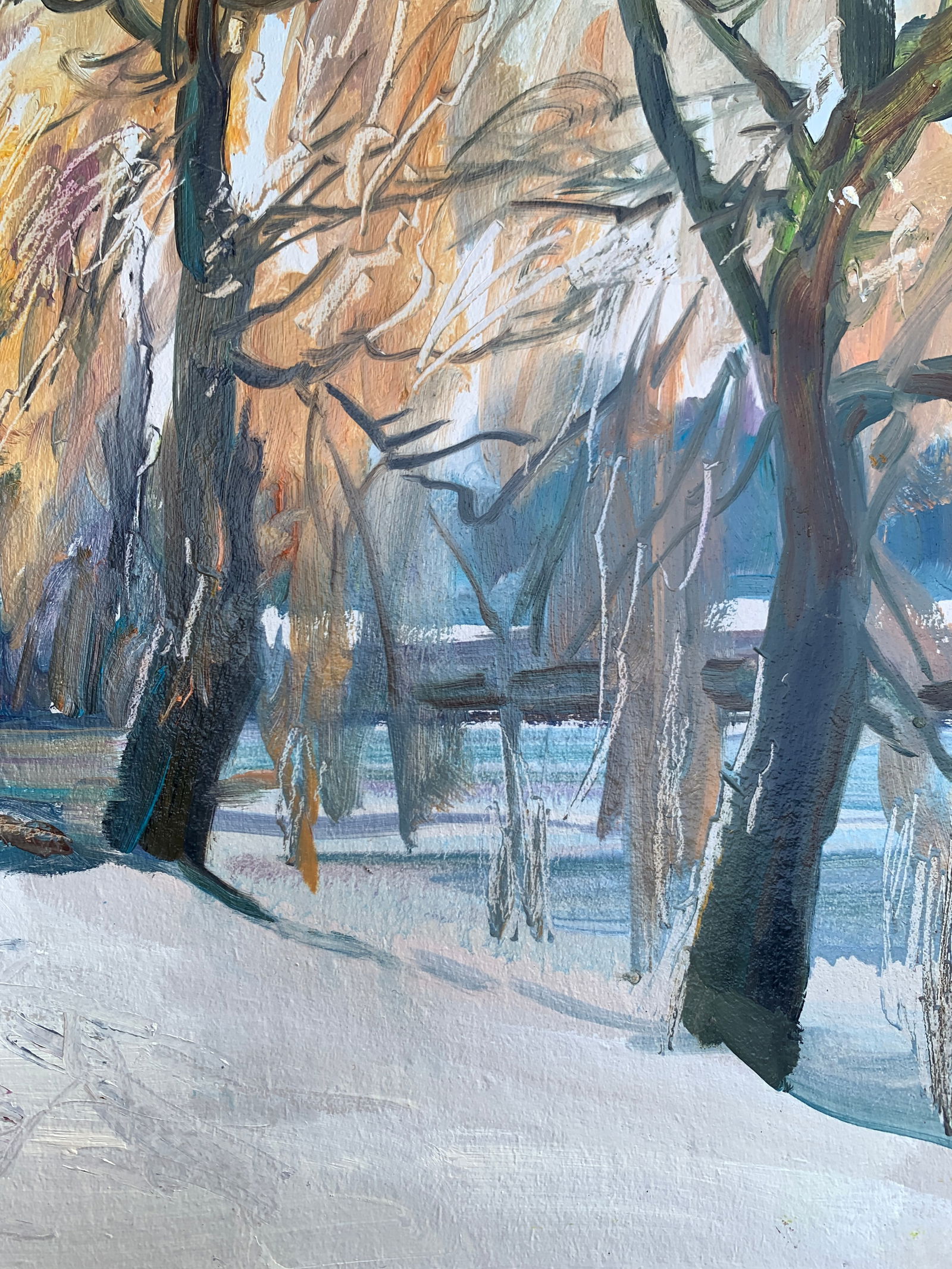 Oil painting Winter day Oleksandr Oleksandrovich Nazarenko - 11