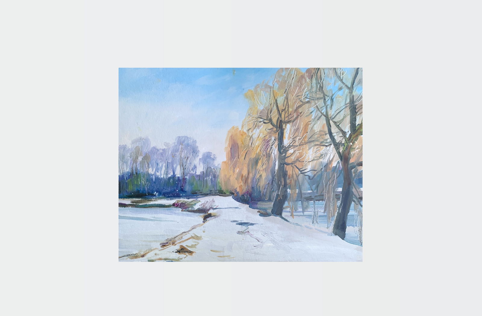 Oil painting Winter day Oleksandr Oleksandrovich Nazarenko - 2