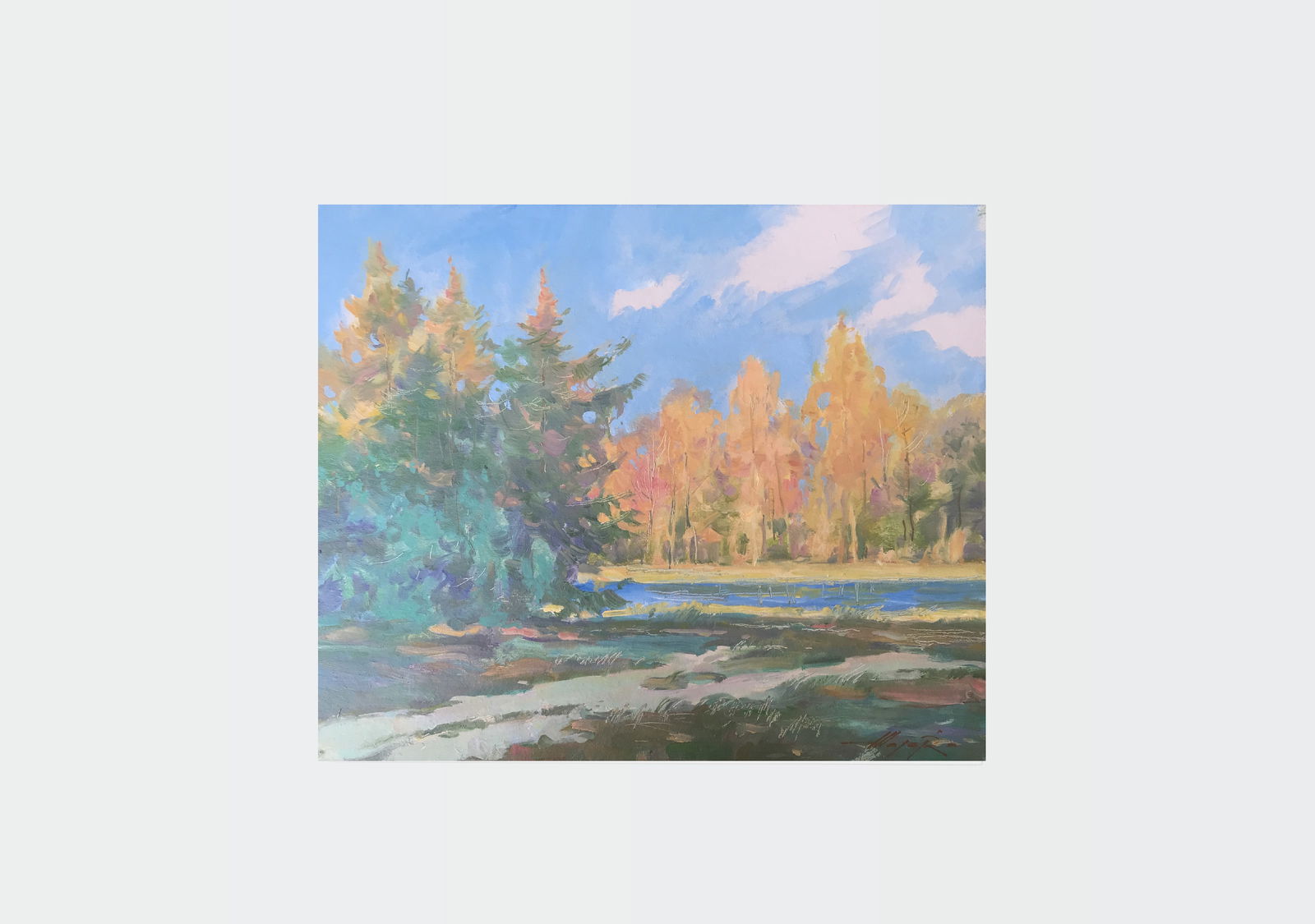 Oil painting A warm autumn day Oleksandr Oleksandrovich Nazarenko - 2