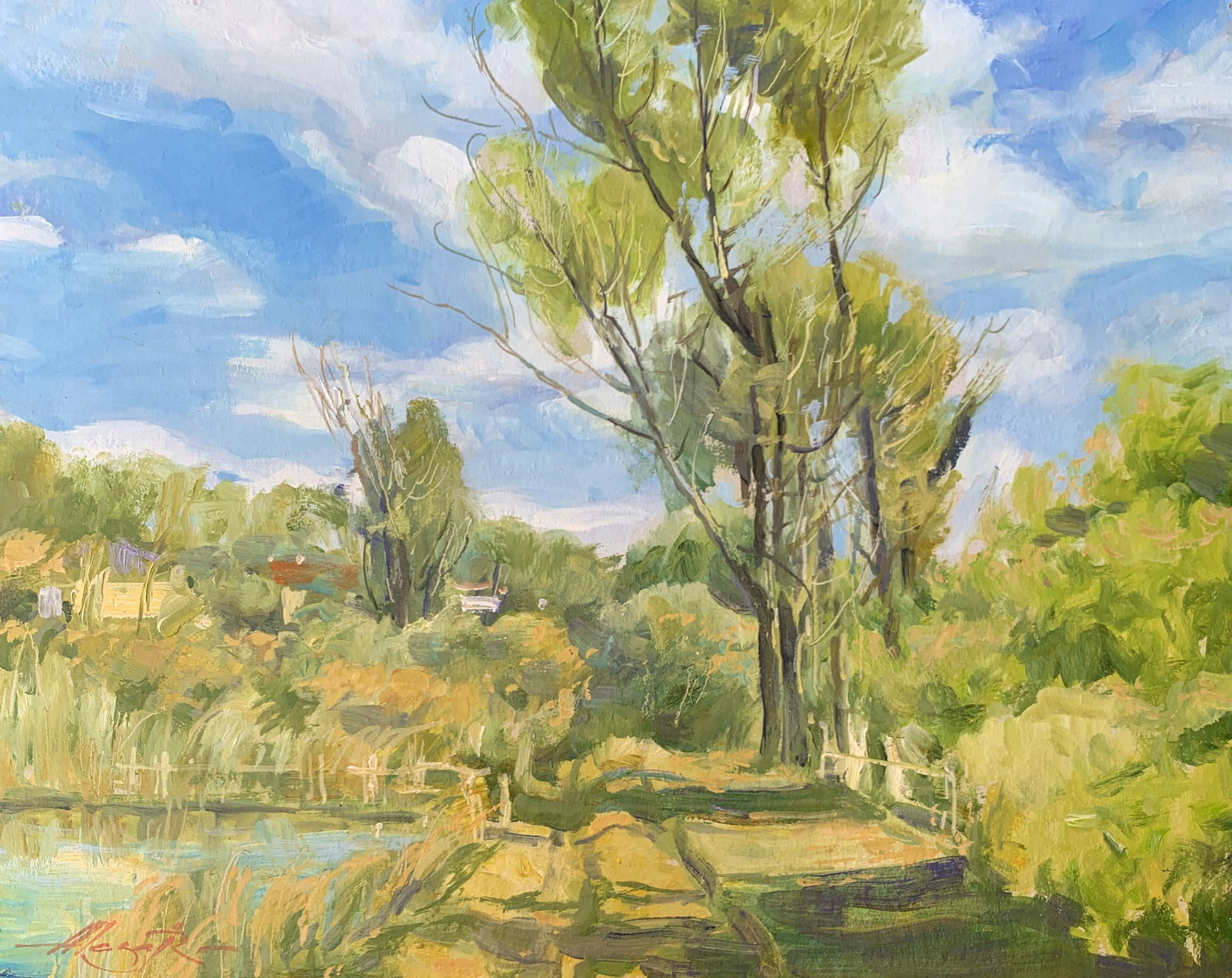 Oil painting In the village Oleksandr Oleksandrovich Nazarenko: Title: Oil painting In the village Oleksandr Oleksandrovich Nazarenko Description: 92D Painter: Oleksandr Nazarenko Size: 40x50 cm/15,75x19,68 inches Components: Oil, cardboard Original painting from