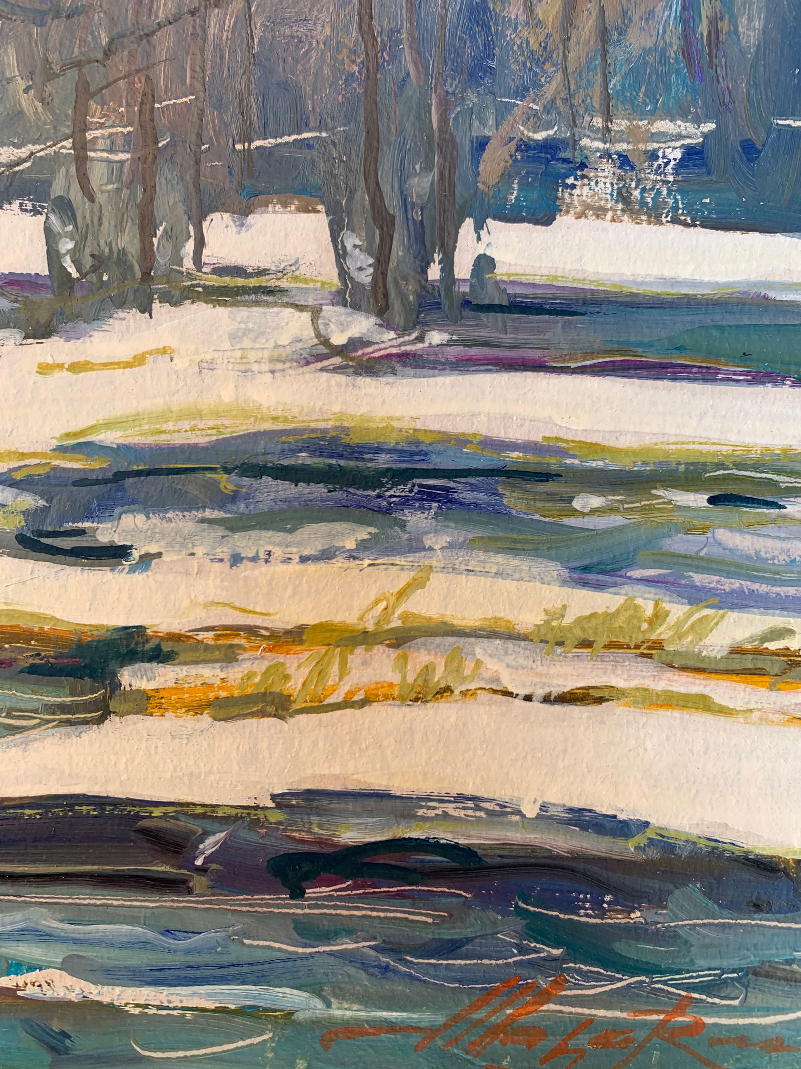 Oil painting Rapids on the Bug River Oleksandr Oleksandrovich Nazarenko - 11