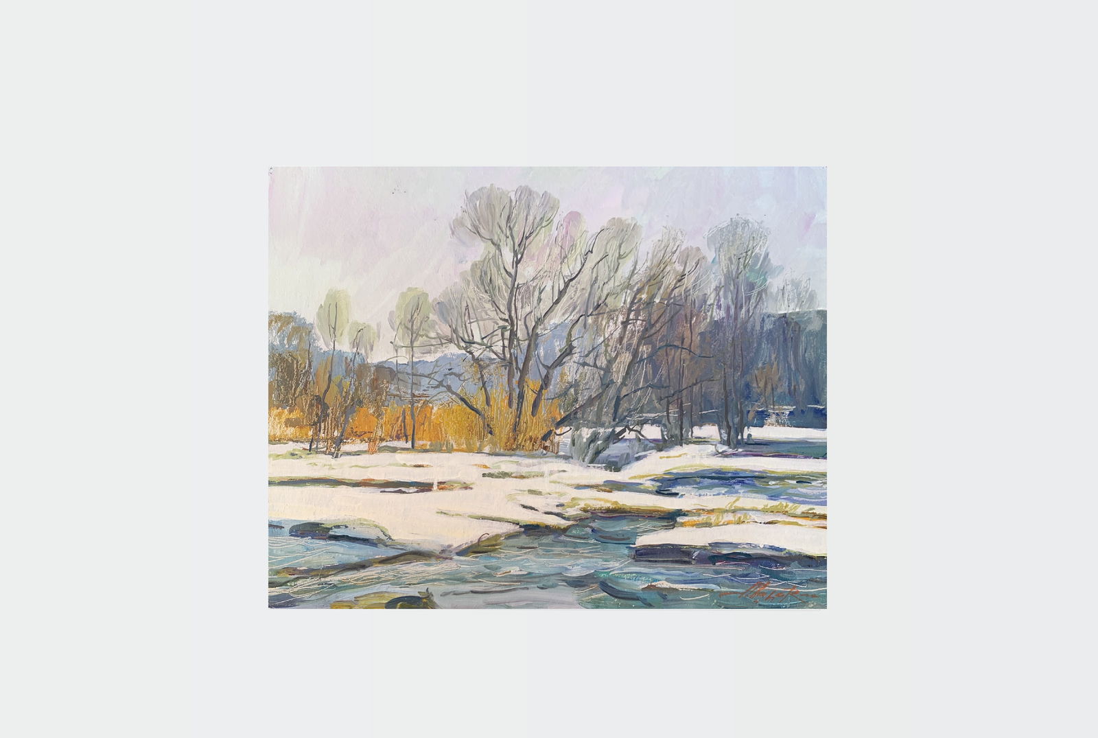 Oil painting Rapids on the Bug River Oleksandr Oleksandrovich Nazarenko - 2